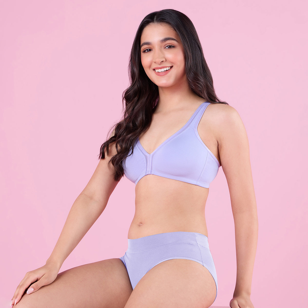 Nykd By Nykaa Everyday Cotton Plunge Neckline Bra NYB351 Light Blue