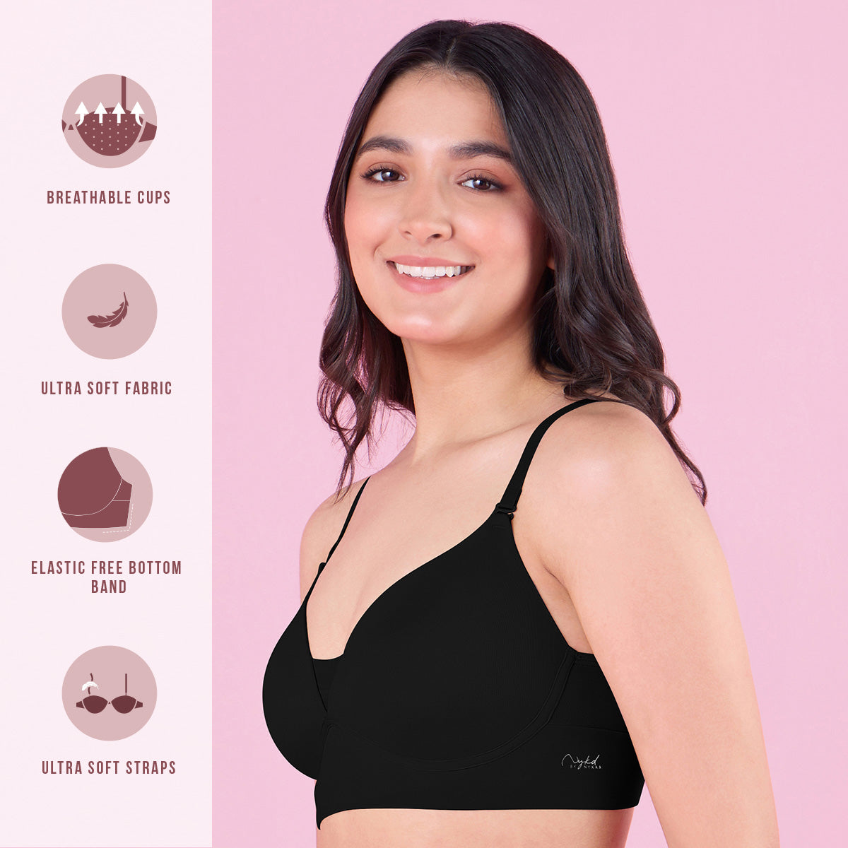 Nykd by Nykaa Barely There Bra-NYB362-Black