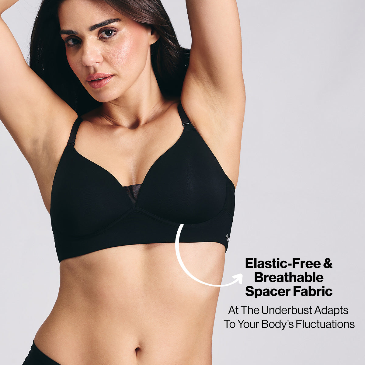 Nykd by Nykaa Adapt360° Lift & Support Padded Non Wired Barely There T-Shirt Bra NYB362 Black