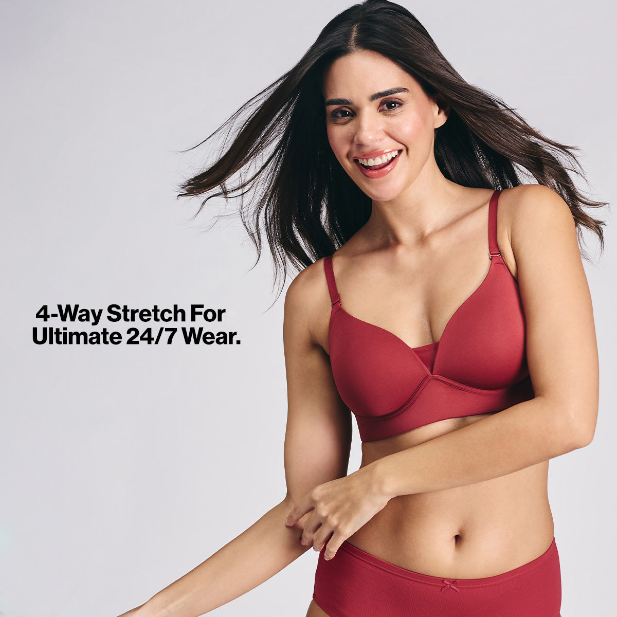 Nykd by Nykaa Adapt360° Lift & Support Padded Non Wired Barely There T-Shirt Bra NYB362 Brick Red