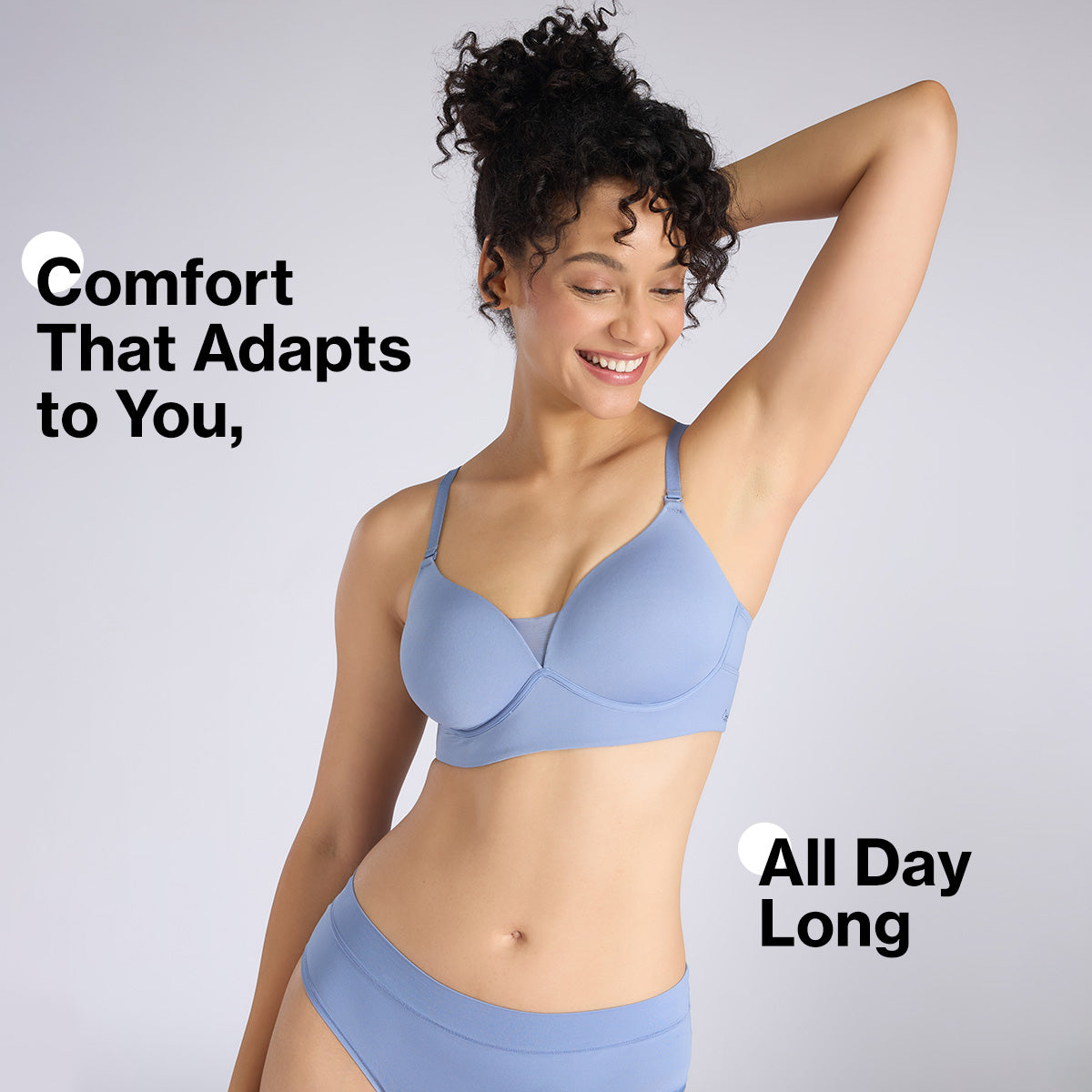 Adapt360° Gentle Lift & Support Padded Non Wired Barely There T-Shirt Bra NYB362 C Blue