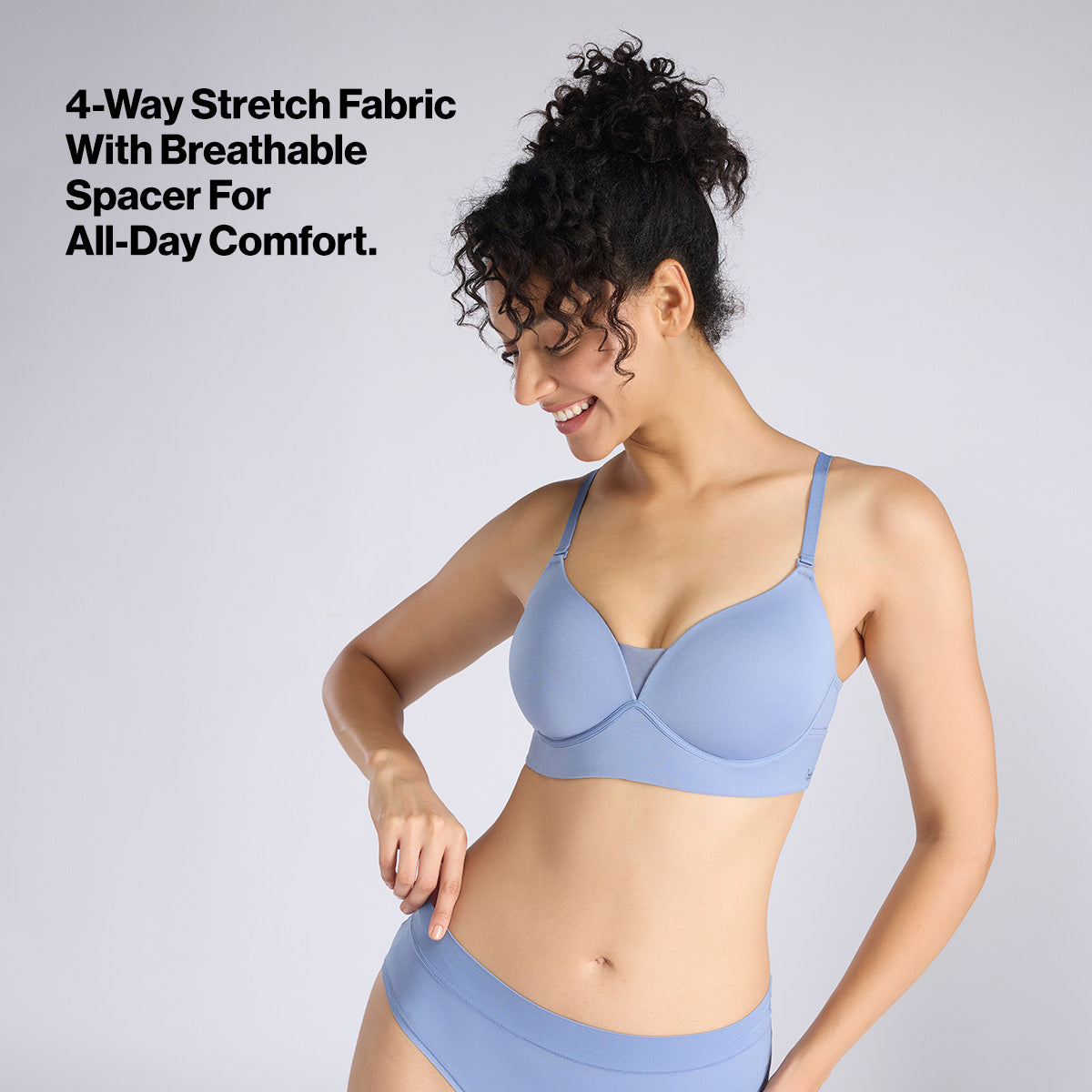 Adapt360° Gentle Lift & Support Padded Non Wired Barely There T-Shirt Bra NYB362 C Blue