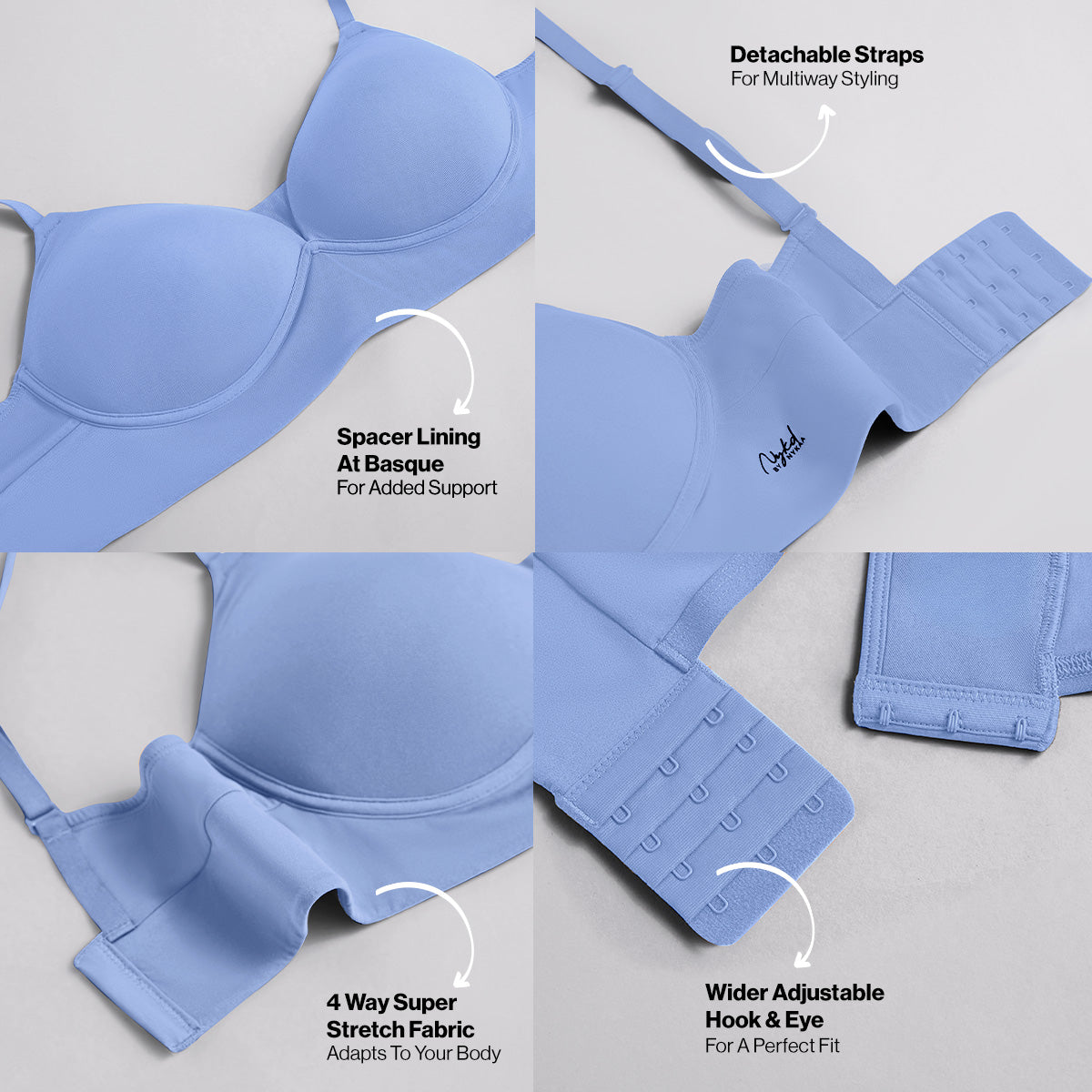 Adapt360° Gentle Lift & Support Padded Non Wired Barely There T-Shirt Bra NYB362 C Blue