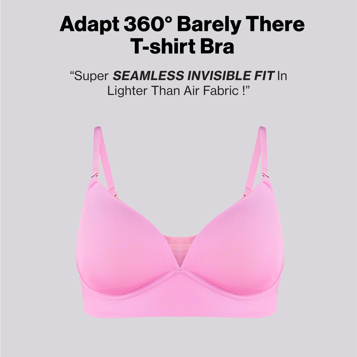 Nykd by Nykaa Adapt360° Lift & Support Padded Non Wired Barely There T-Shirt Bra NYB362 Dark Pink