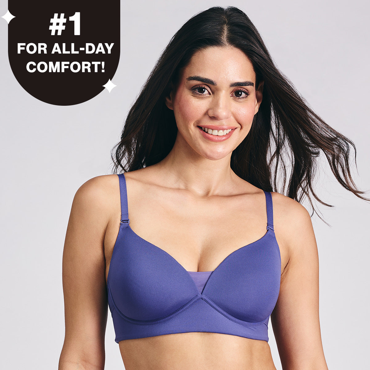 Nykd by Nykaa Adapt360° Lift & Support Padded Non Wired Barely There T-Shirt Bra NYB362 Dark Purple