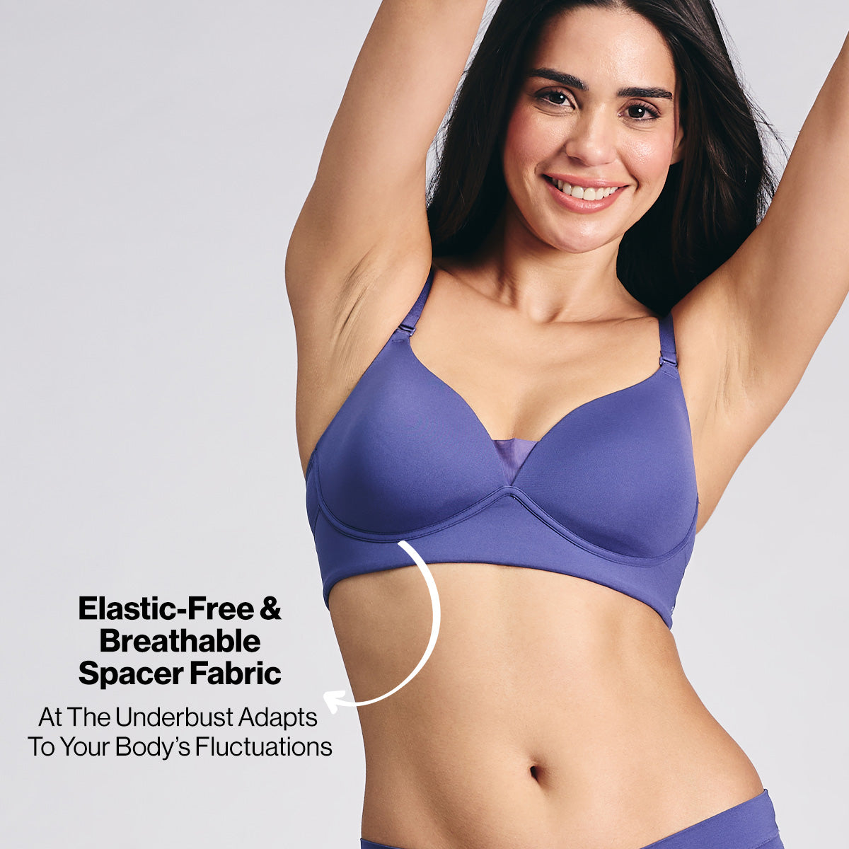 Nykd by Nykaa Adapt360° Lift & Support Padded Non Wired Barely There T-Shirt Bra NYB362 Dark Purple