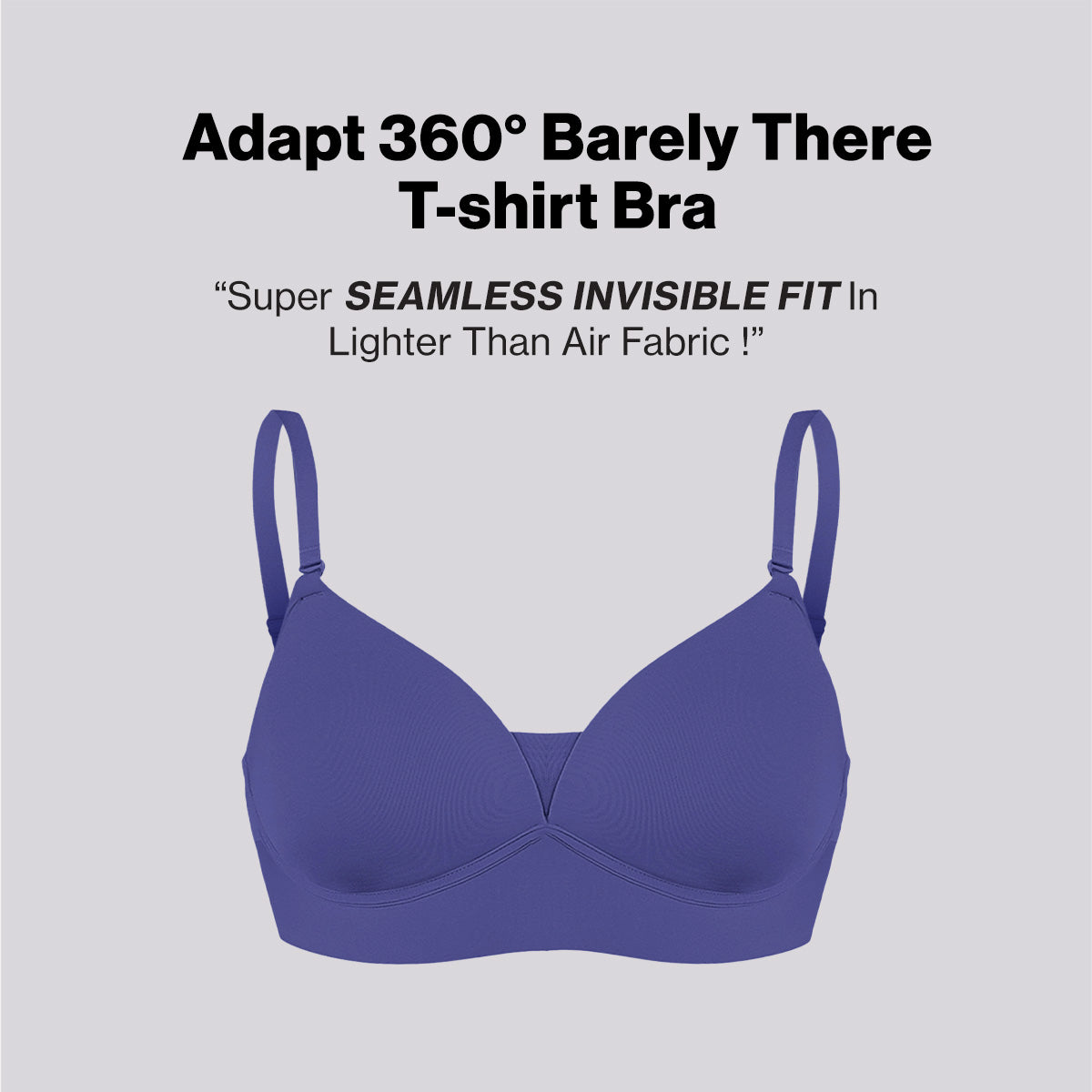 Nykd by Nykaa Adapt360° Lift & Support Padded Non Wired Barely There T-Shirt Bra NYB362 Dark Purple