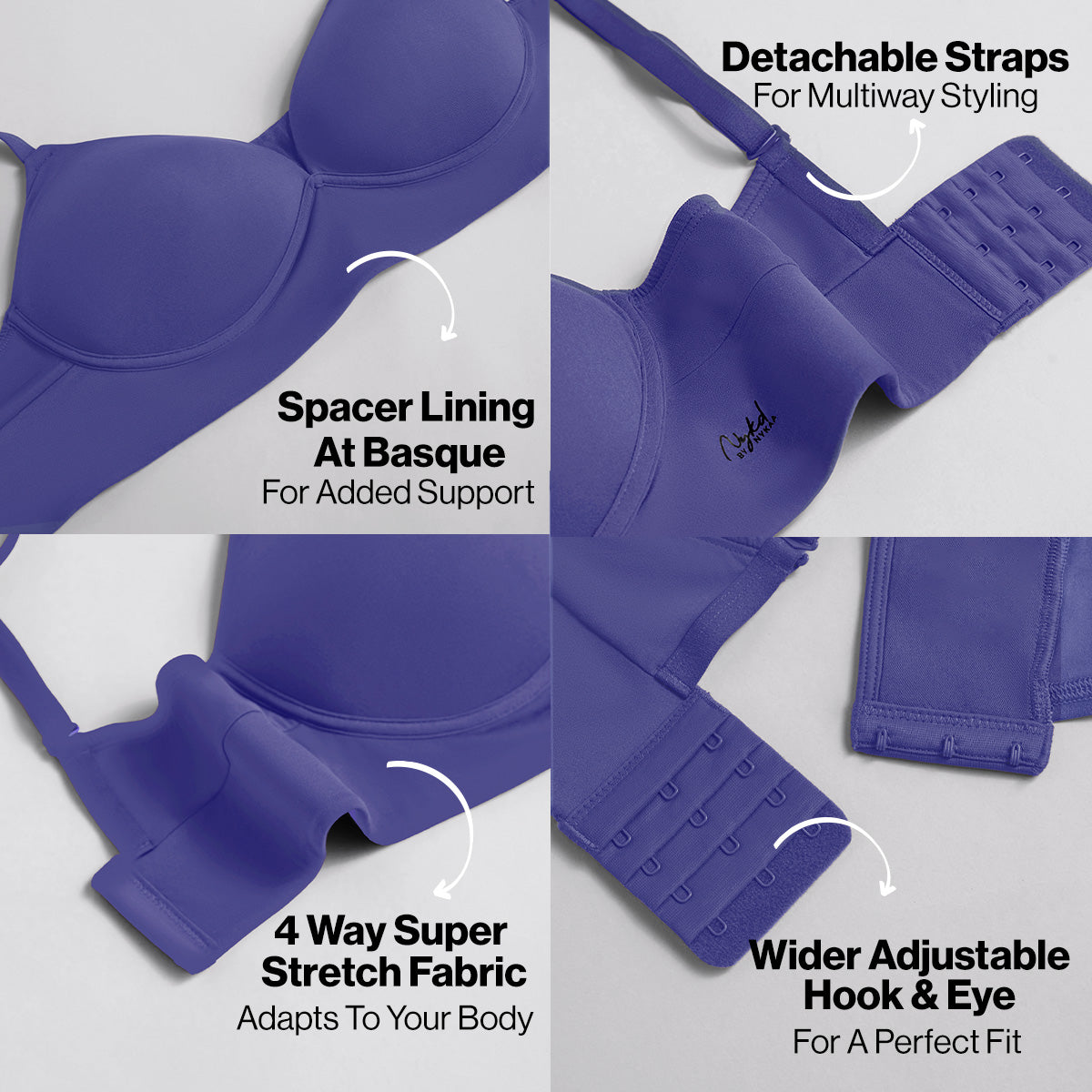 Nykd by Nykaa Adapt360° Lift & Support Padded Non Wired Barely There T-Shirt Bra NYB362 Dark Purple