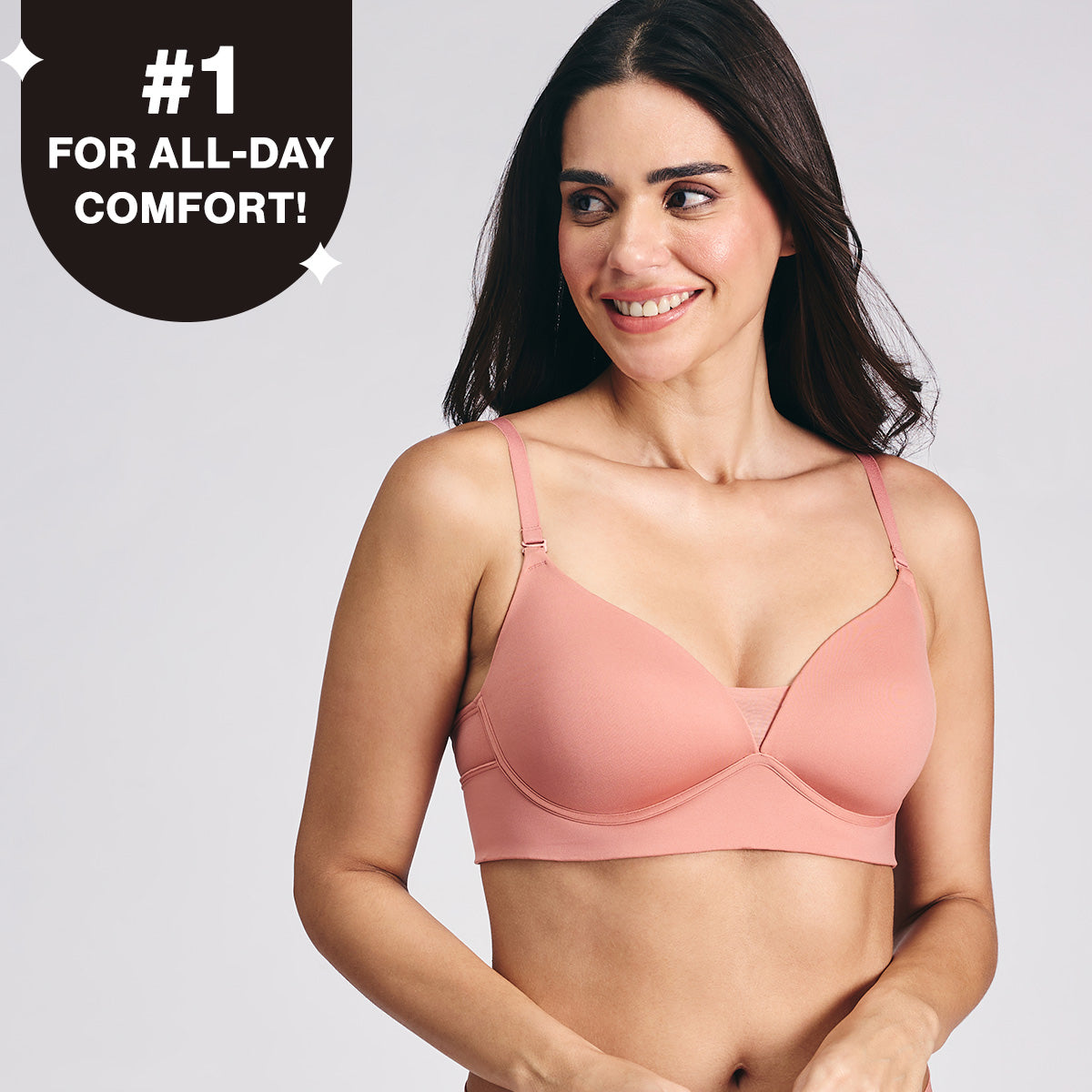 Nykd By Nykaa Adapt360° Lift & Support Padded Non Wired Barely There T-Shirt Bra NYB362 D Rose