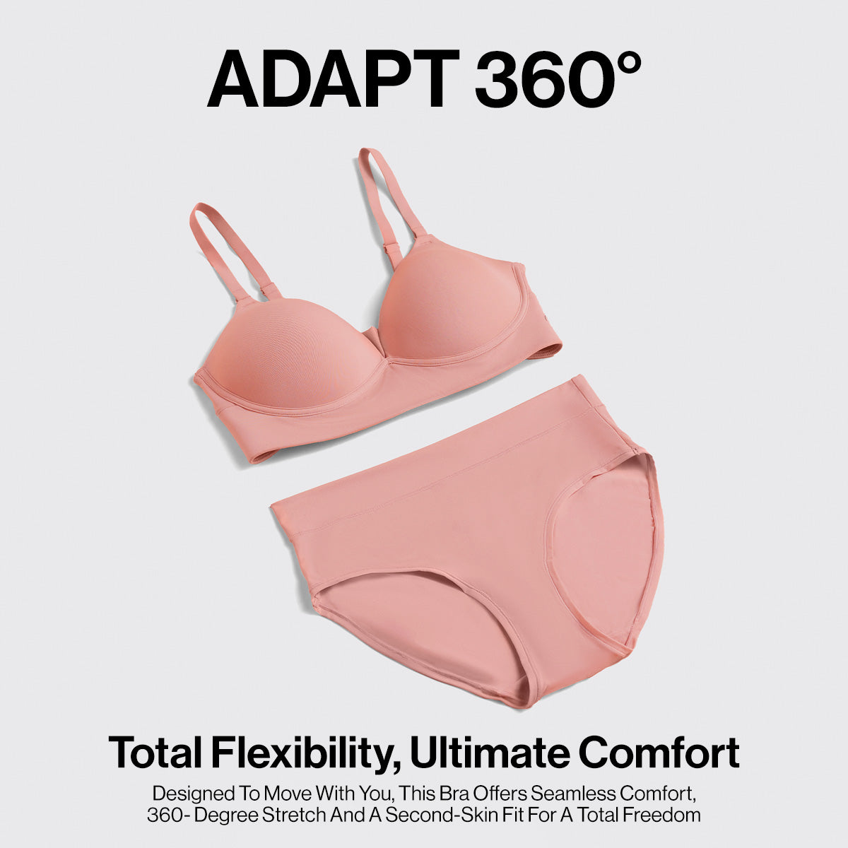 Nykd By Nykaa Adapt360° Lift & Support Padded Non Wired Barely There T-Shirt Bra NYB362 D Rose