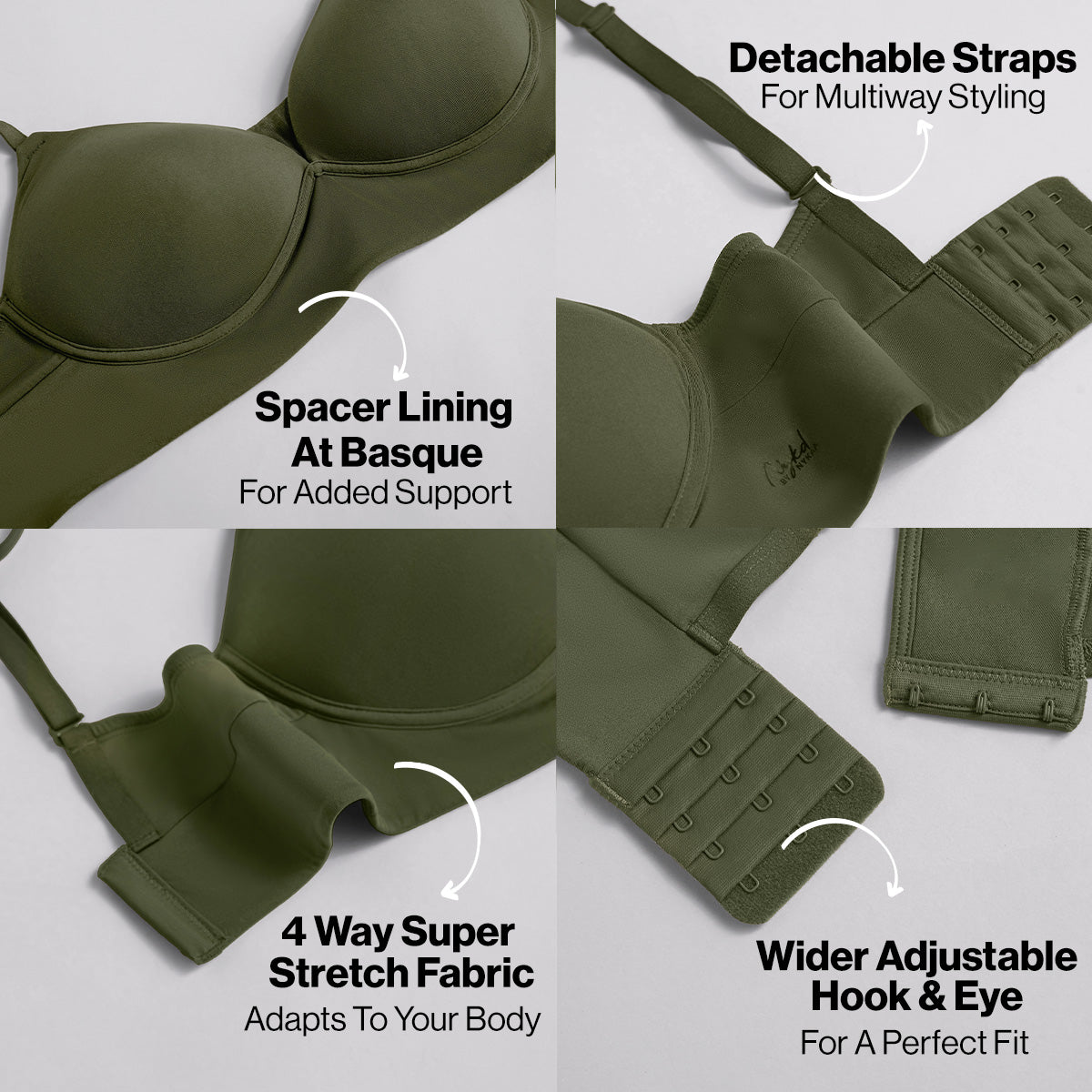 Nykd by Nykaa Adapt360° Lift & Support Padded Non Wired Barely There T-Shirt Bra NYB362 Olive