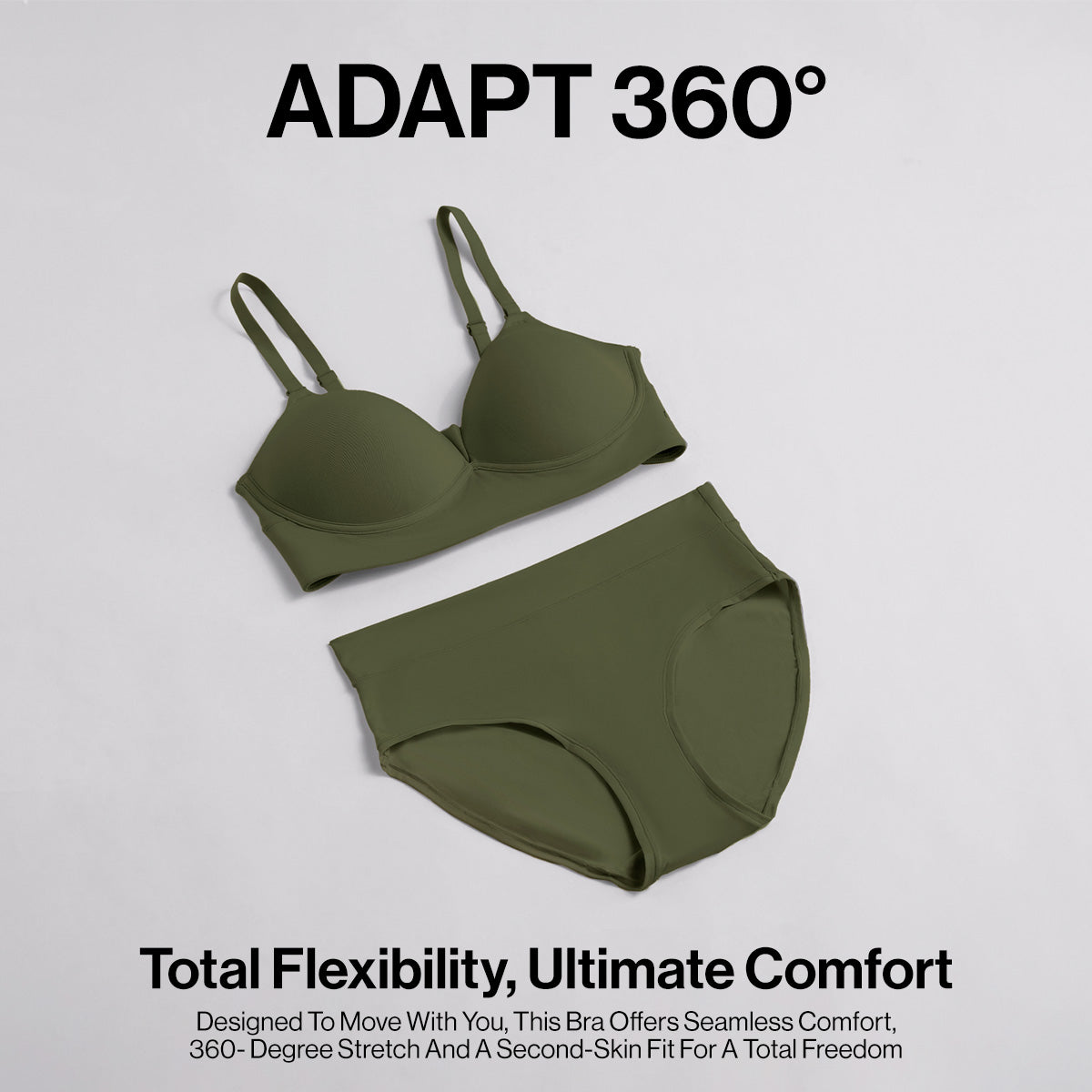 Nykd by Nykaa Adapt360° Lift & Support Padded Non Wired Barely There T-Shirt Bra NYB362 Olive