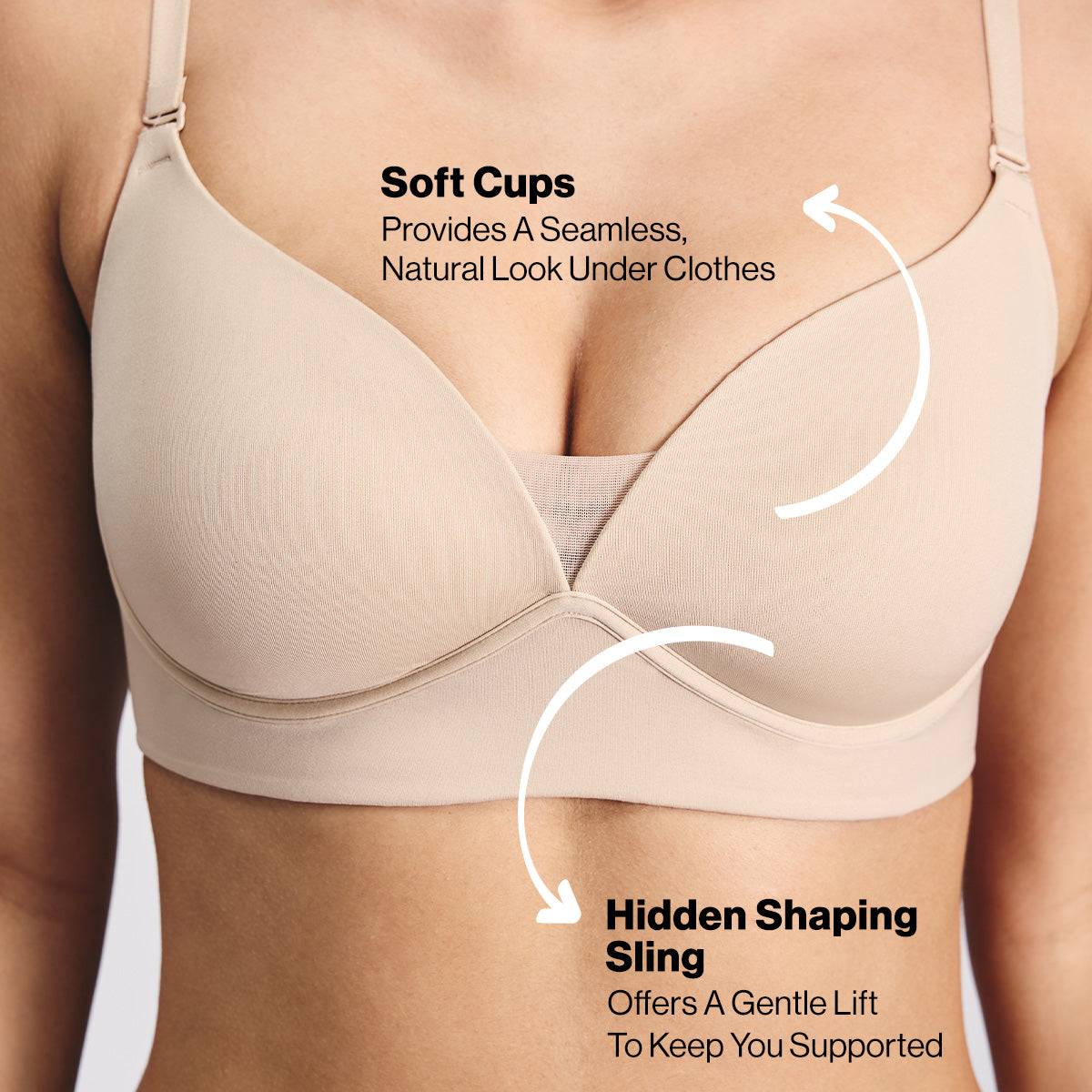 Nykd by Nykaa Adapt360° Lift & Support Padded Non Wired Barely There T-Shirt Bra NYB362 Skin