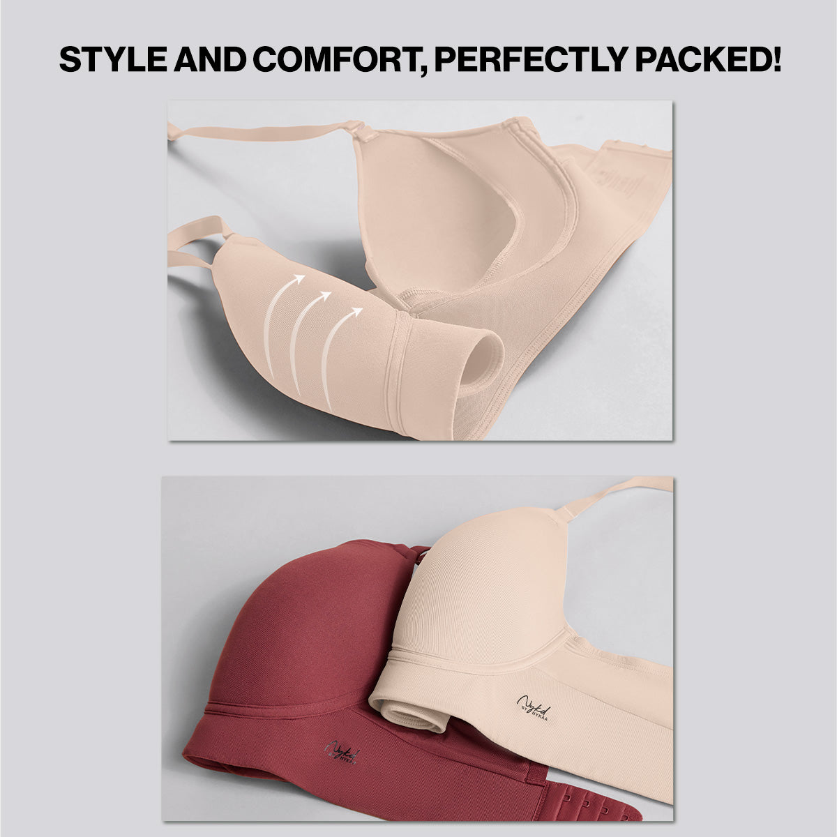 Nykd by Nykaa Adapt360° Lift & Support Padded Non Wired Barely There T-Shirt Bra NYB362 Skin