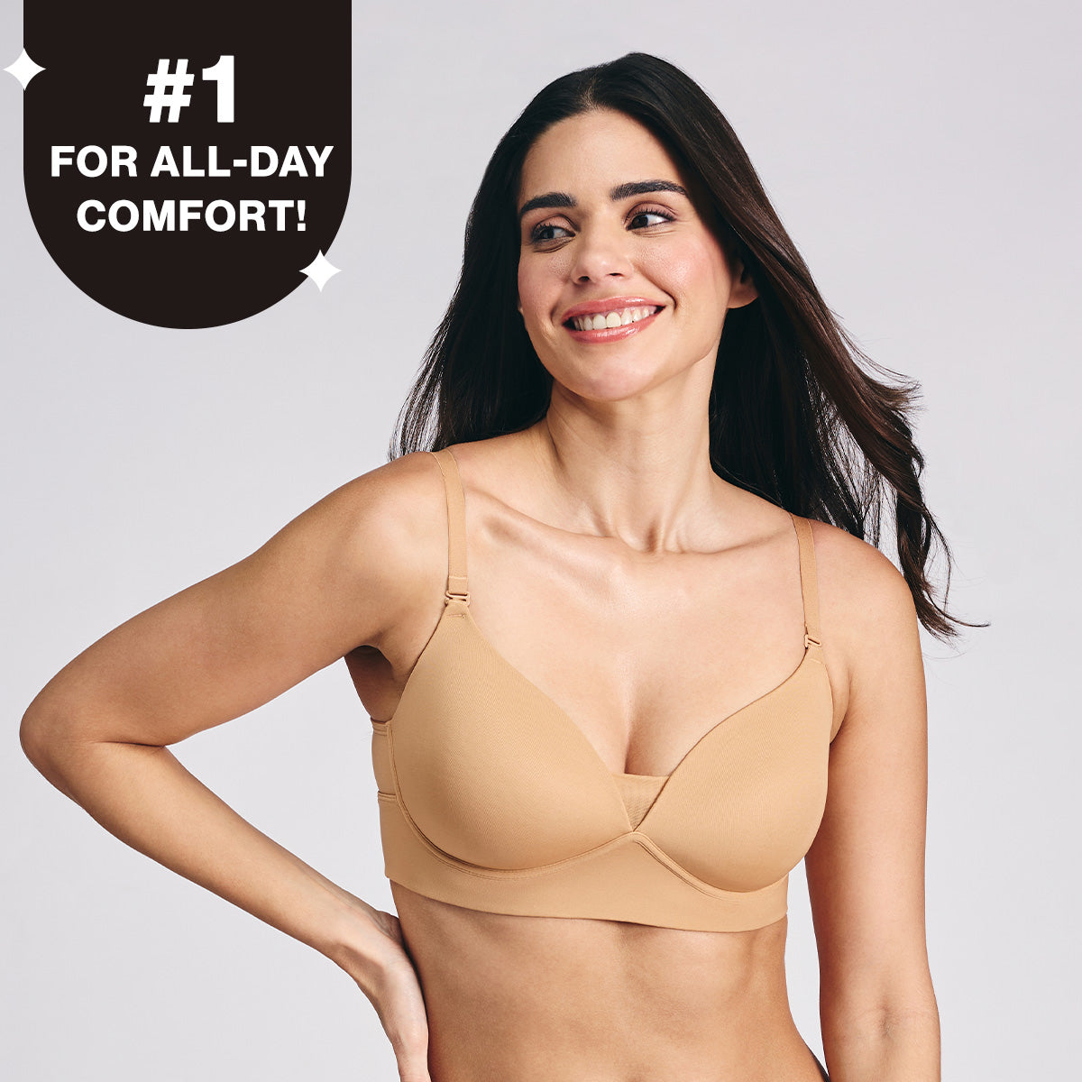 Nykd by Nykaa Adapt360° Lift & Support Padded Non Wired Barely There T-Shirt Bra NYB362 Tan