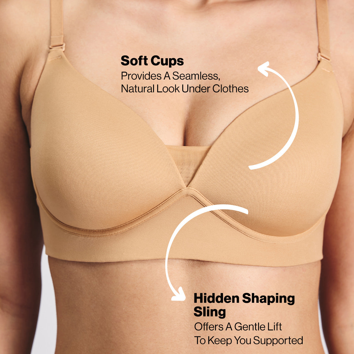 Nykd by Nykaa Adapt360° Lift & Support Padded Non Wired Barely There T-Shirt Bra NYB362 Tan