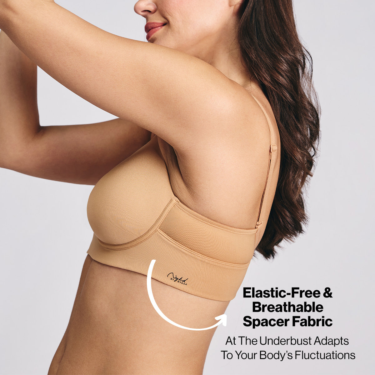 Nykd by Nykaa Adapt360° Lift & Support Padded Non Wired Barely There T-Shirt Bra NYB362 Tan