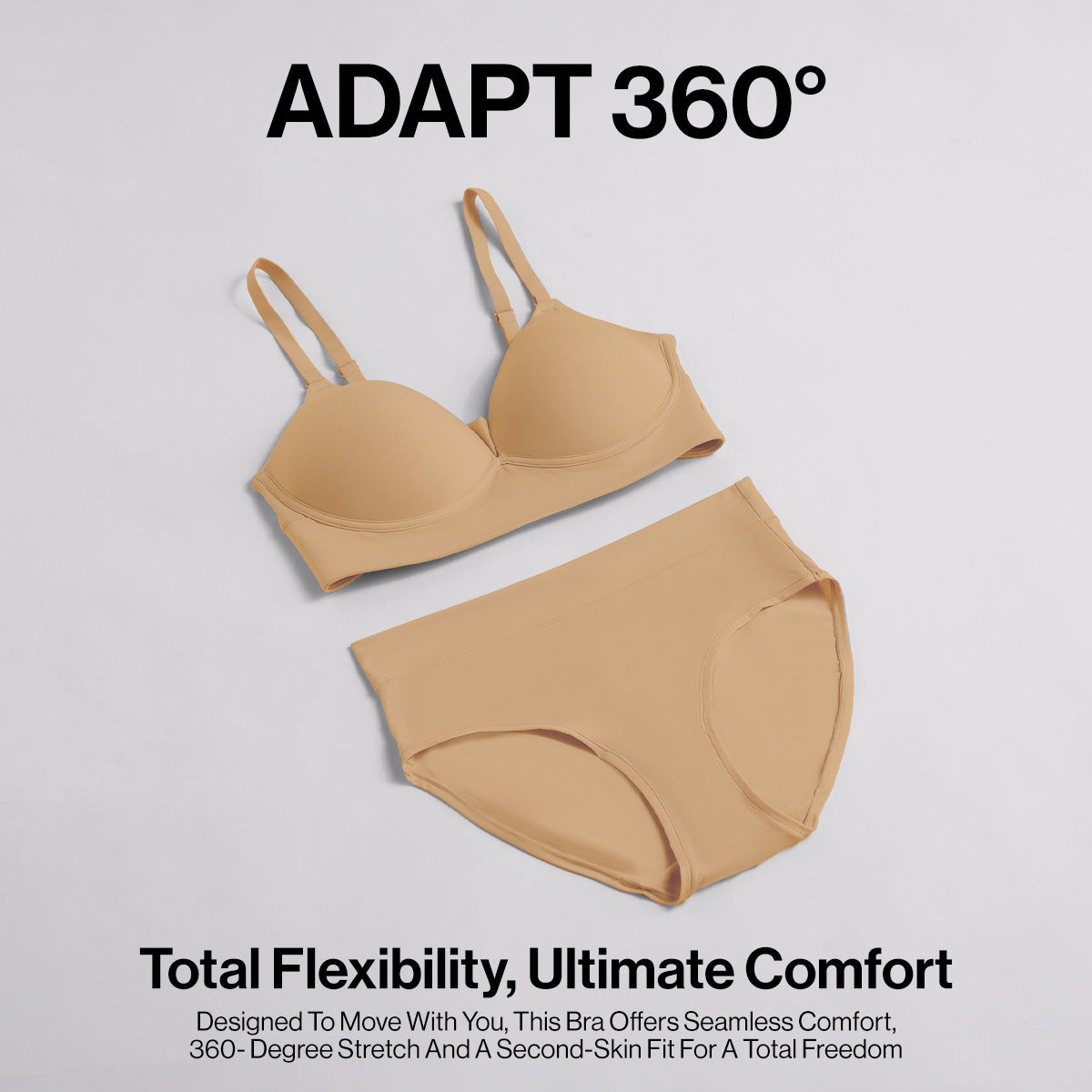 Nykd by Nykaa Adapt360° Lift & Support Padded Non Wired Barely There T-Shirt Bra NYB362 Tan