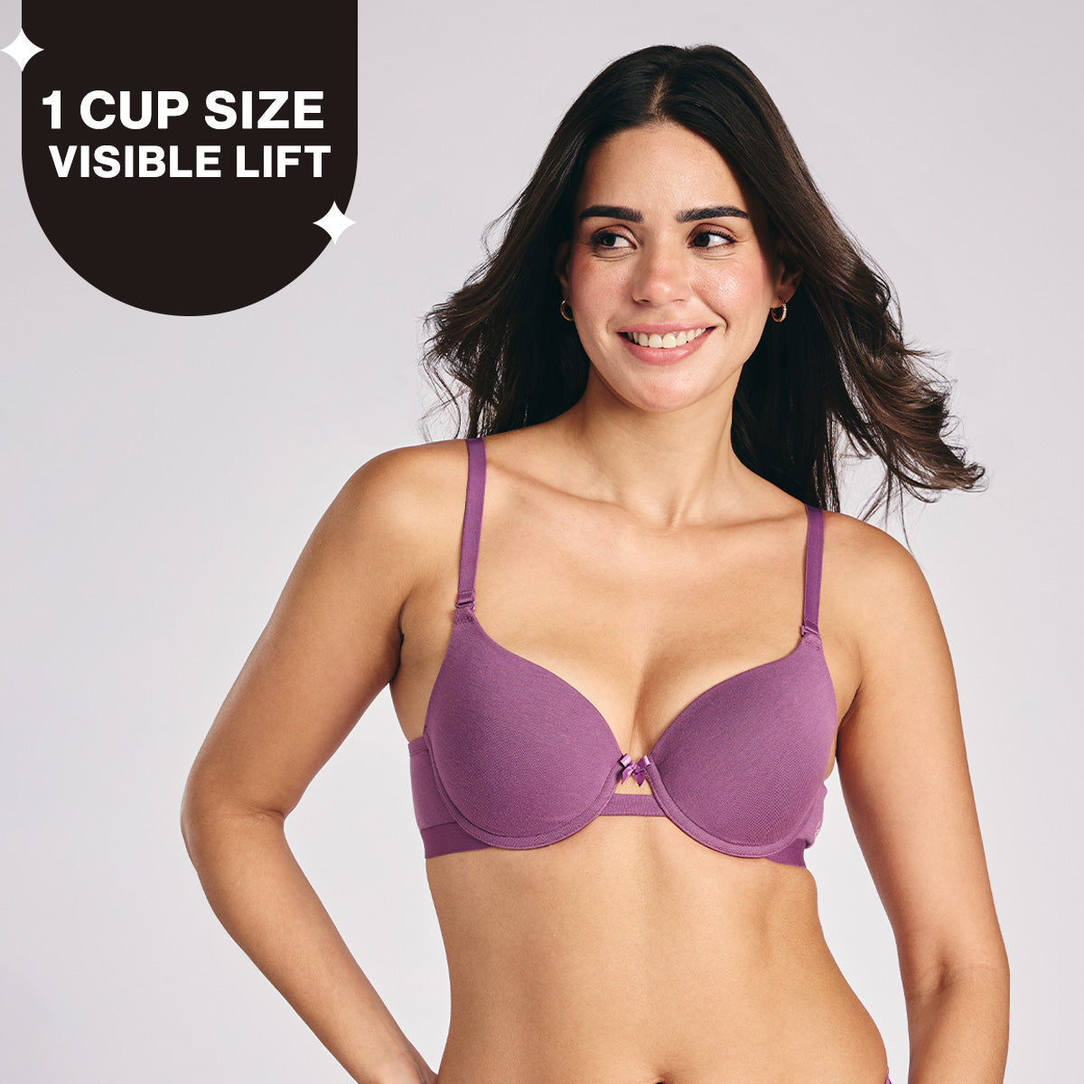 Nykd by Nykaa Multiway Breathe Cotton Wired Push Up Bra with Detachable Straps NYB366 Berry C