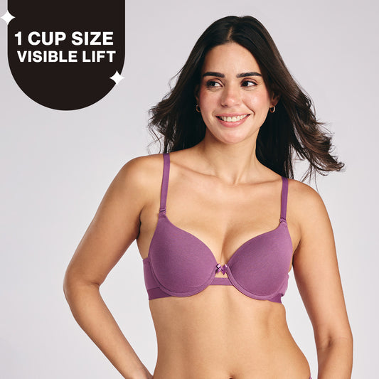 Nykd by Nykaa Multiway Breathe Cotton Wired Push Up Bra with Detachable Straps NYB366 Berry C
