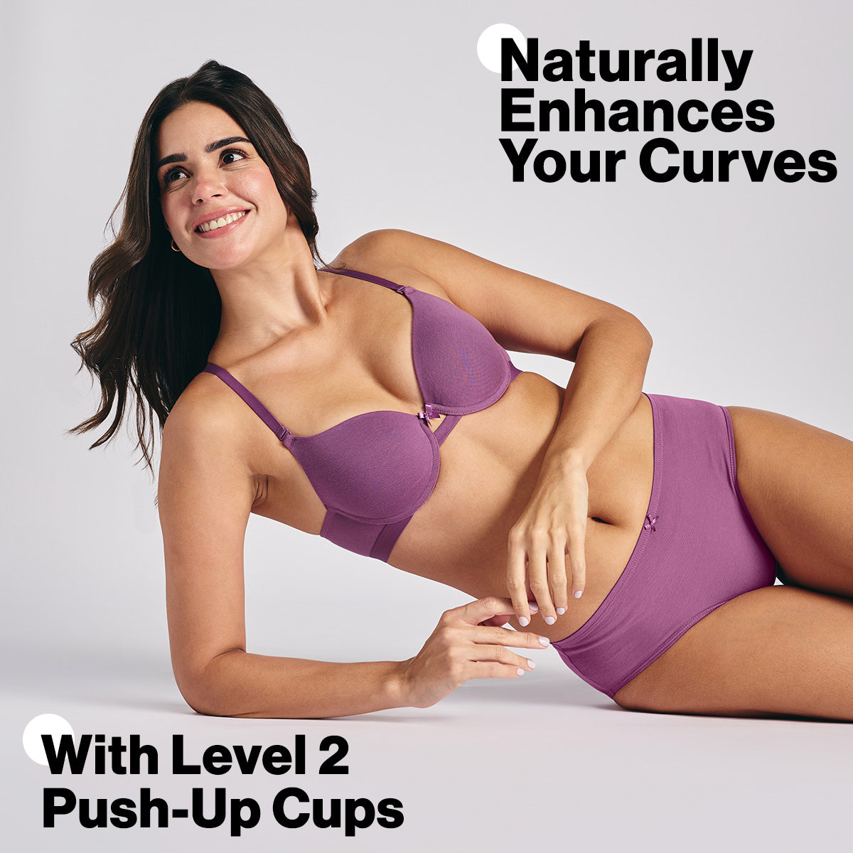 Nykd by Nykaa Multiway Breathe Cotton Wired Push Up Bra with Detachable Straps NYB366 Berry C