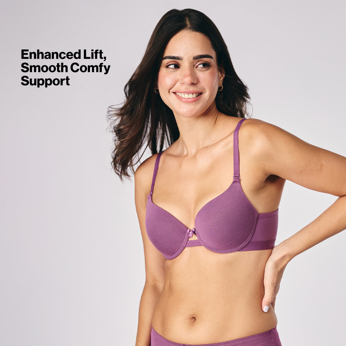 Nykd by Nykaa Multiway Breathe Cotton Wired Push Up Bra with Detachable Straps NYB366 Berry C