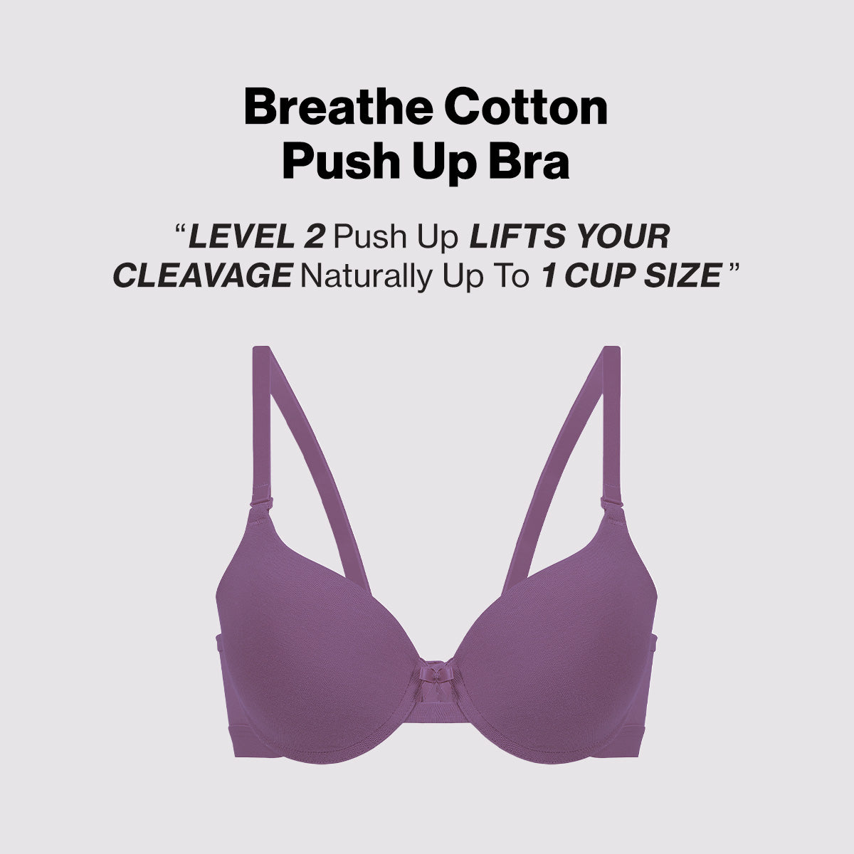 Nykd by Nykaa Multiway Breathe Cotton Wired Push Up Bra with Detachable Straps NYB366 Berry C