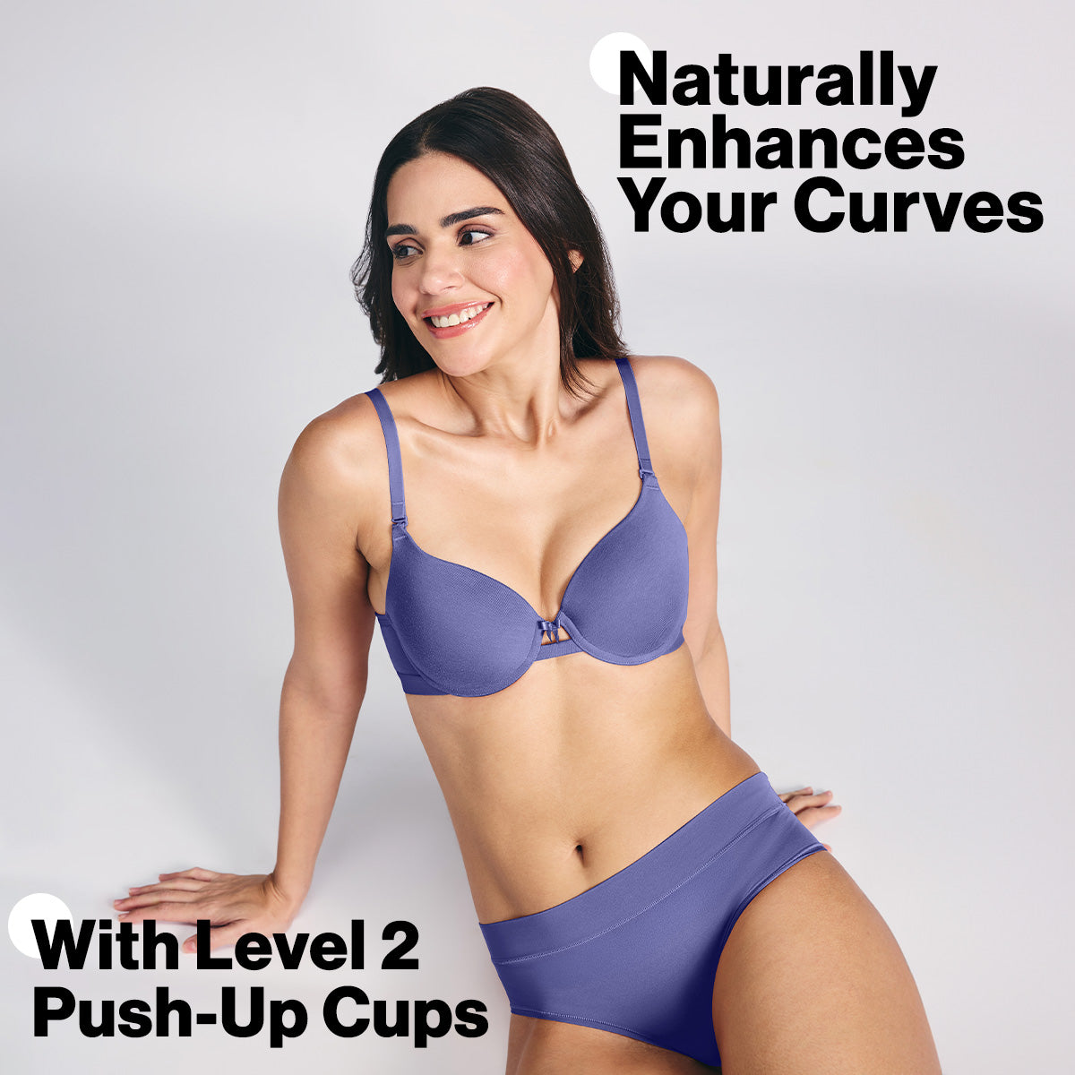 Breathe Cotton Wired Push Up Bra with Detachable Straps-NYB366-D.Purple
