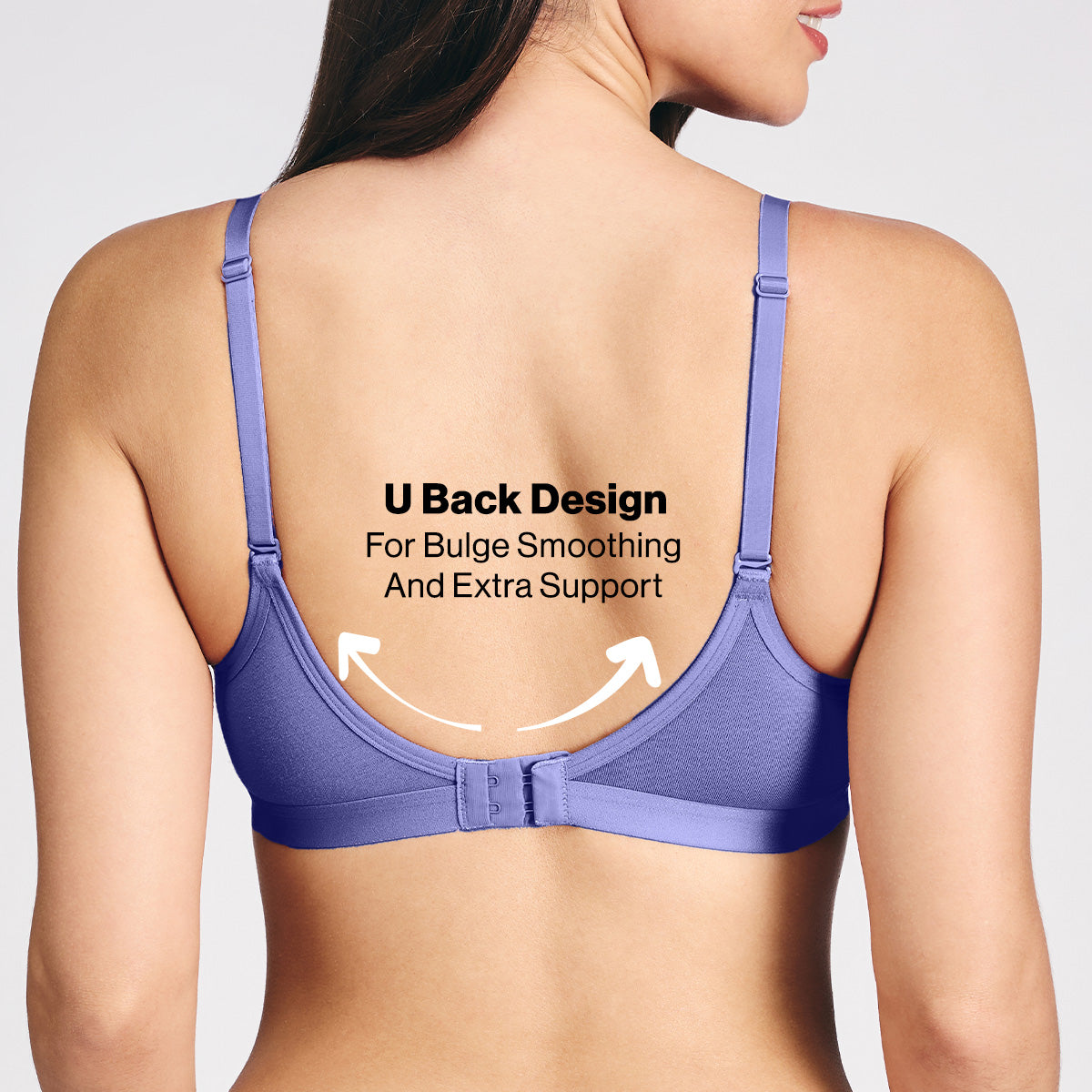 Breathe Cotton Wired Push Up Bra with Detachable Straps-NYB366-D.Purple