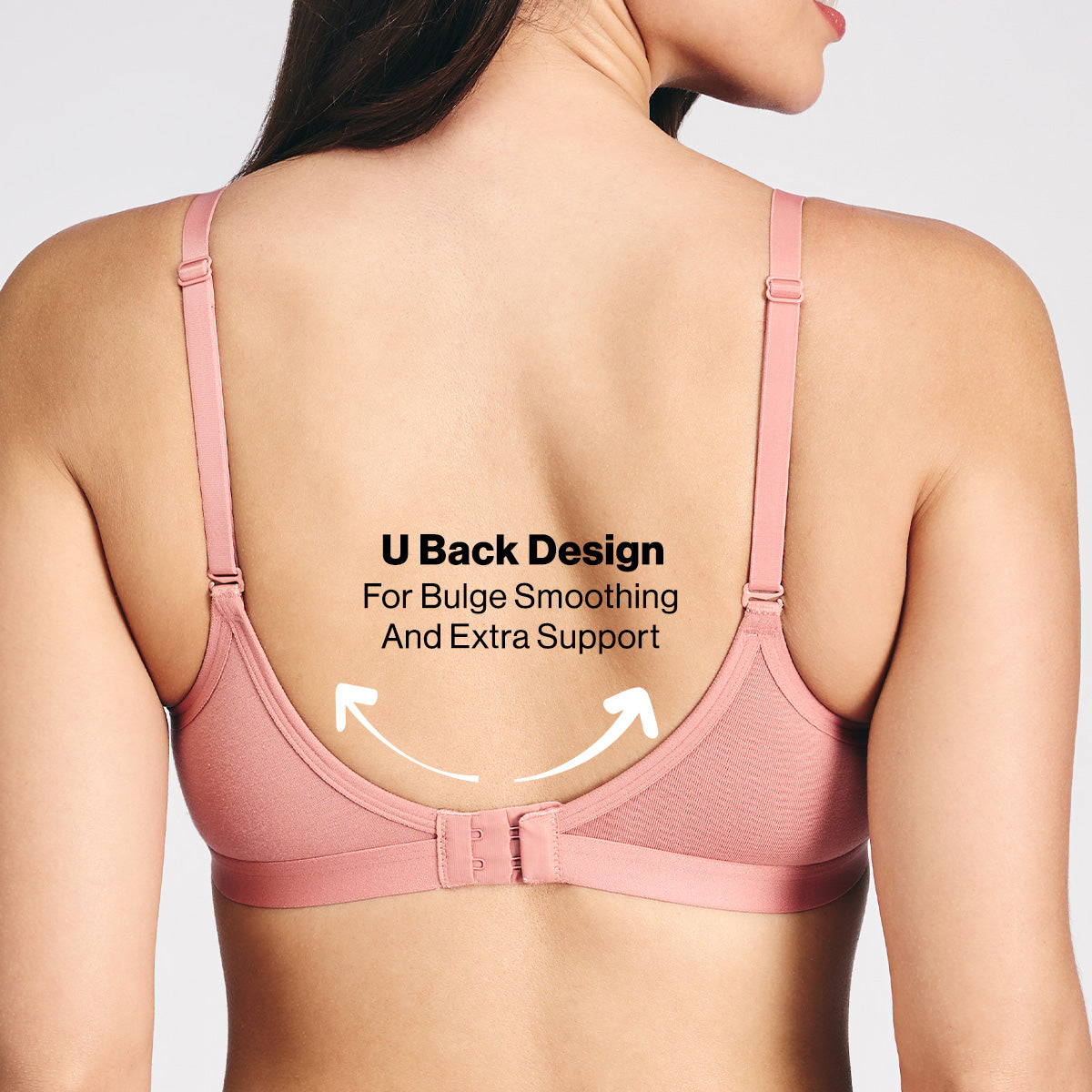 Nykd By Nykaa Multiway Breathe Cotton Wired Push Up Bra with Detachable Straps NYB366 D Rose