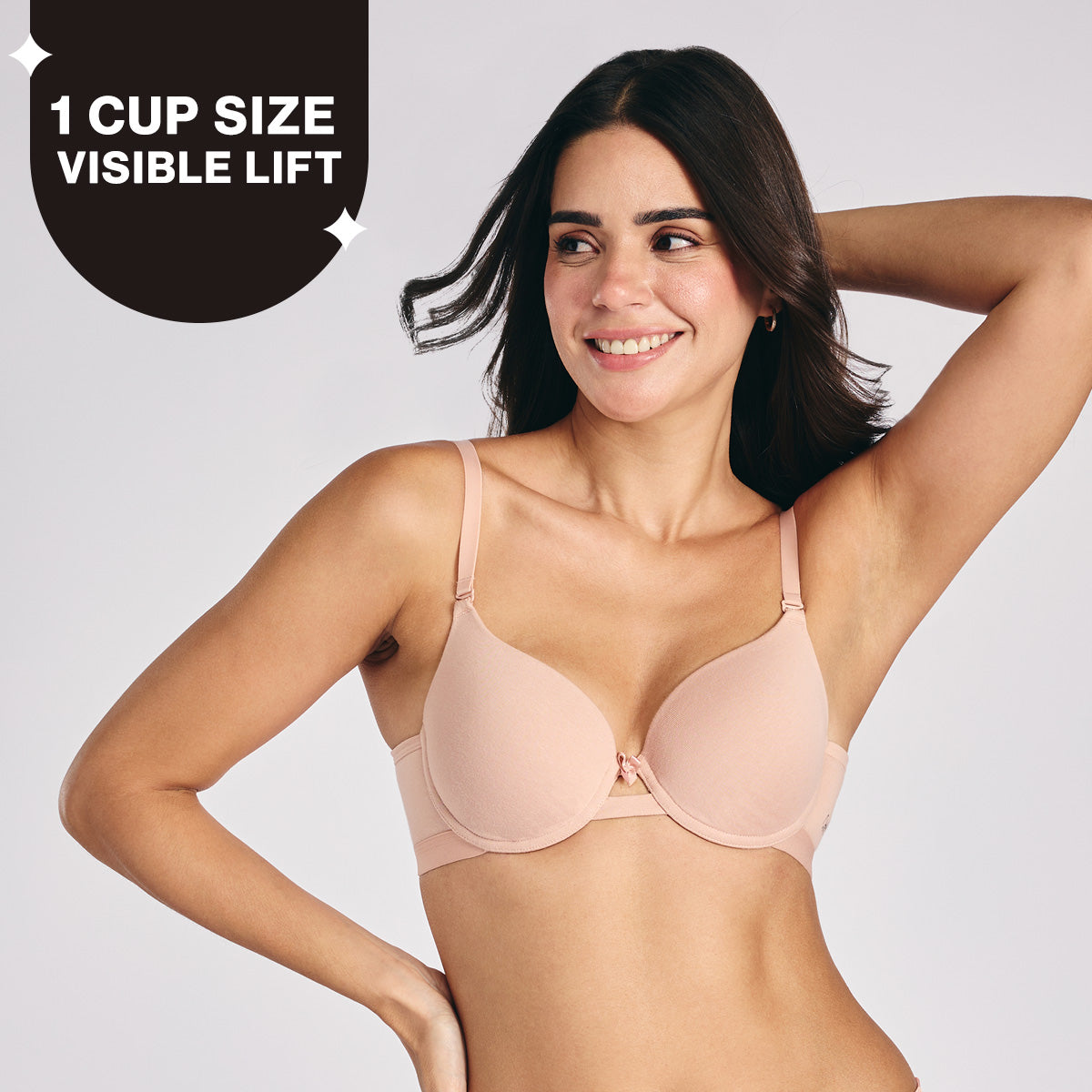 Nykd by Nykaa Multiway Breathe Cotton Wired Push Up Bra with Detachable Straps NYB366 P Nude