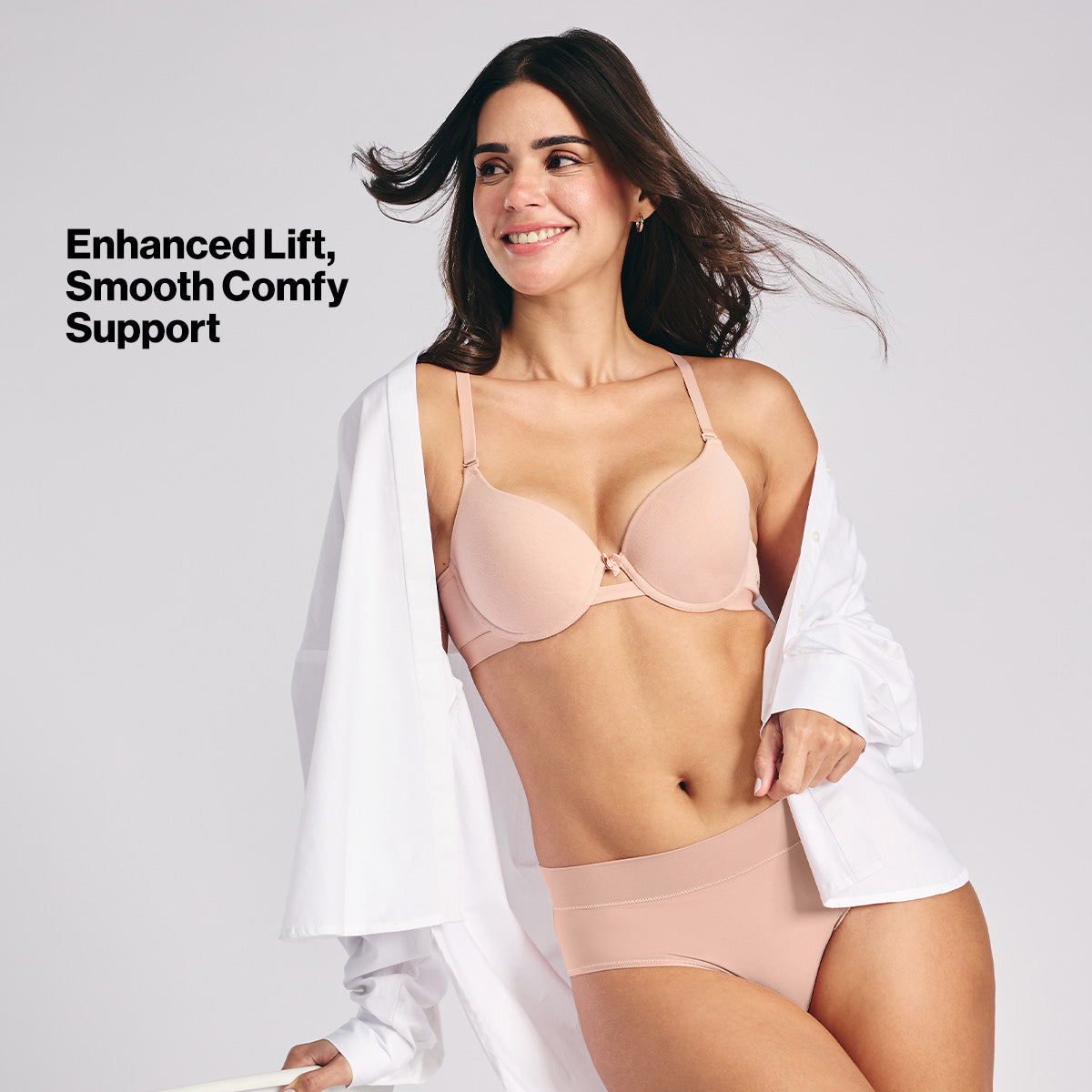 Nykd by Nykaa Multiway Breathe Cotton Wired Push Up Bra with Detachable Straps NYB366 P Nude