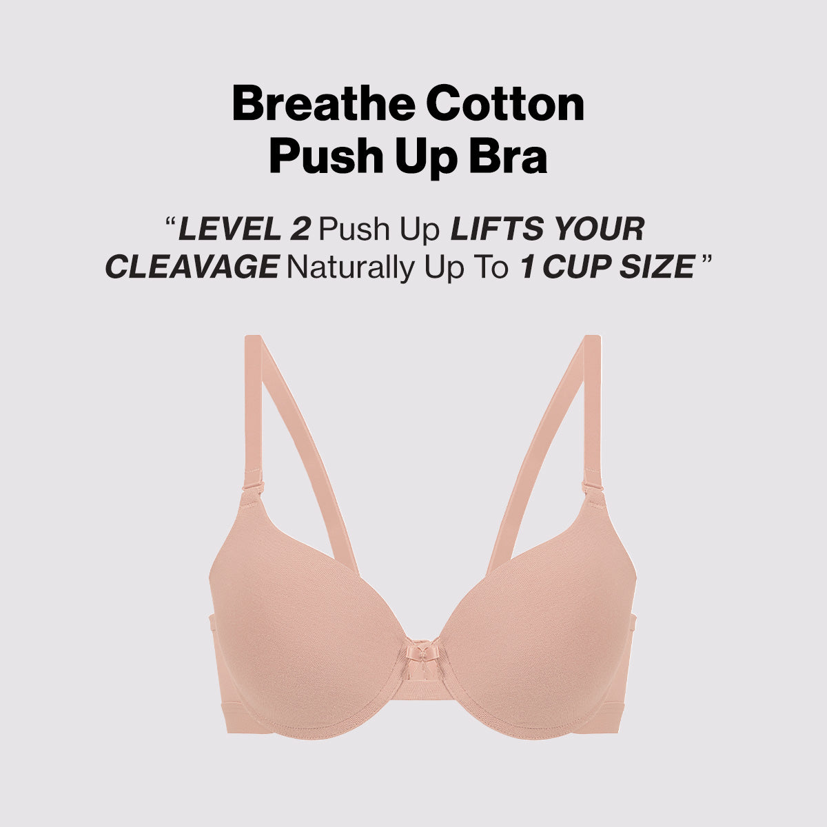 Nykd by Nykaa Multiway Breathe Cotton Wired Push Up Bra with Detachable Straps NYB366 P Nude