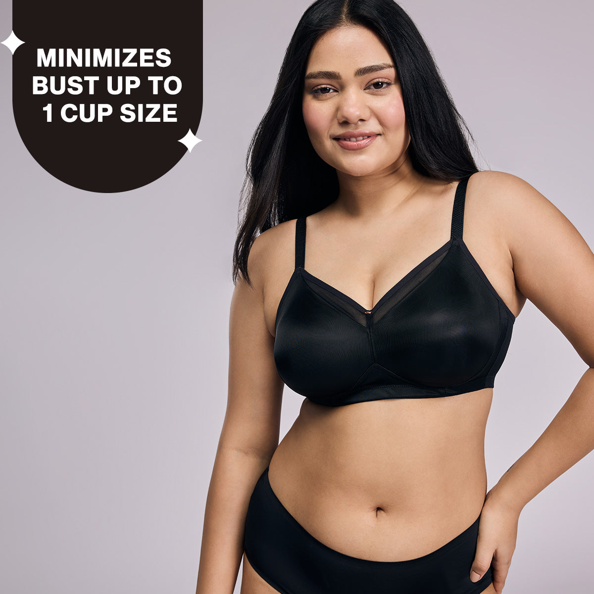 Nykd by Nykaa Magic Minimiser Non Padded Non Wired BRA-NYB380-Black
