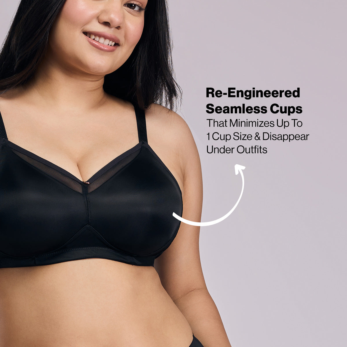 Nykd by Nykaa Magic Minimiser Non Padded Non Wired BRA-NYB380-Black