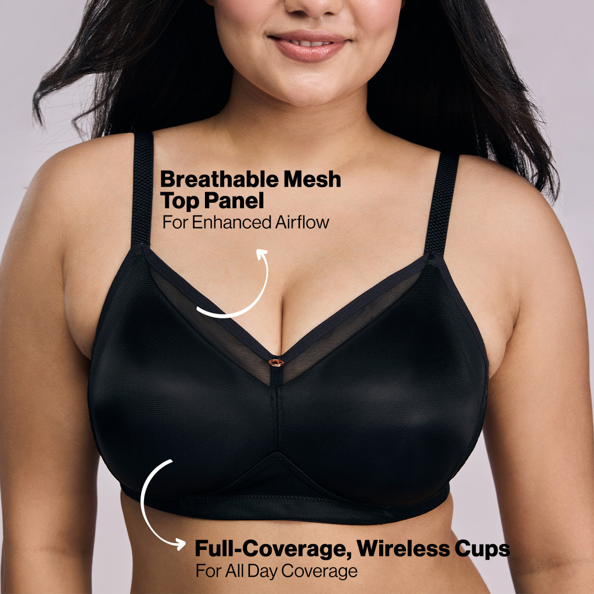 Nykd by Nykaa Magic Minimiser Non Padded Non Wired BRA-NYB380-Black
