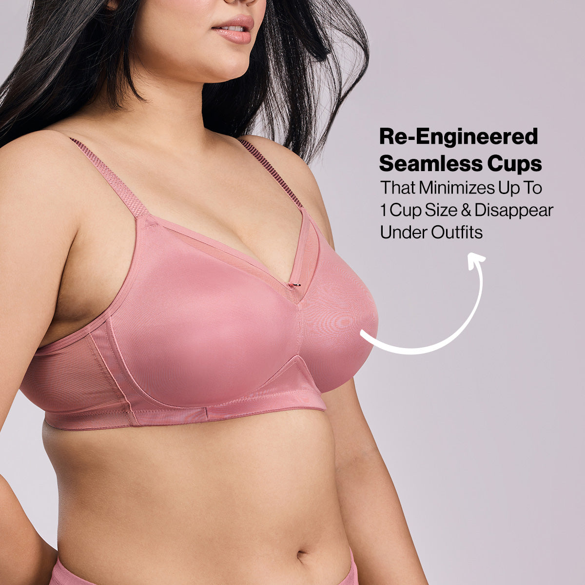 Nykd by Nykaa Magic Minimiser Non Padded Non Wired BRA-NYB380-Blush