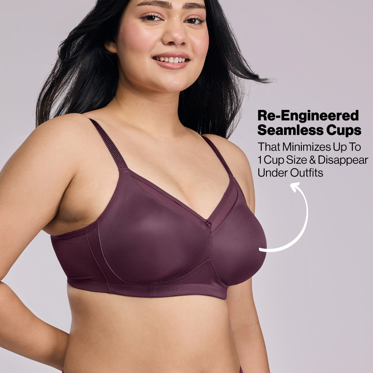 Nykd by Nykaa Non Padded Wirefree Magic Minimizer NYB380 M Wine