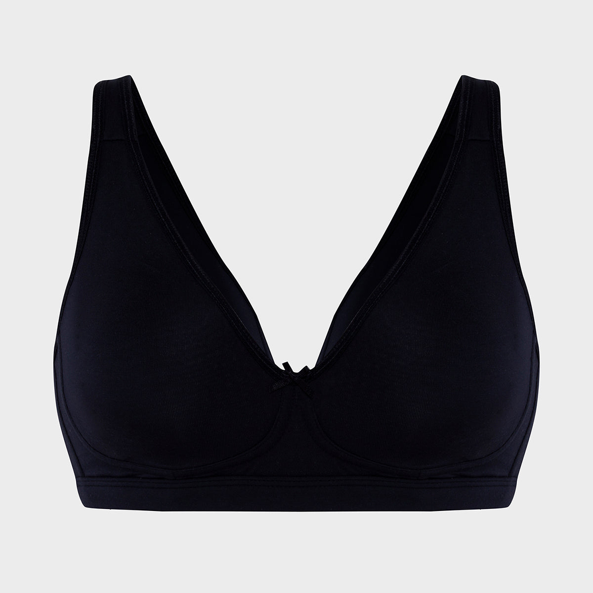 Modal Akin To Skin Super Soft Non Wired Bra With Removable Cookies-NYB387-Black