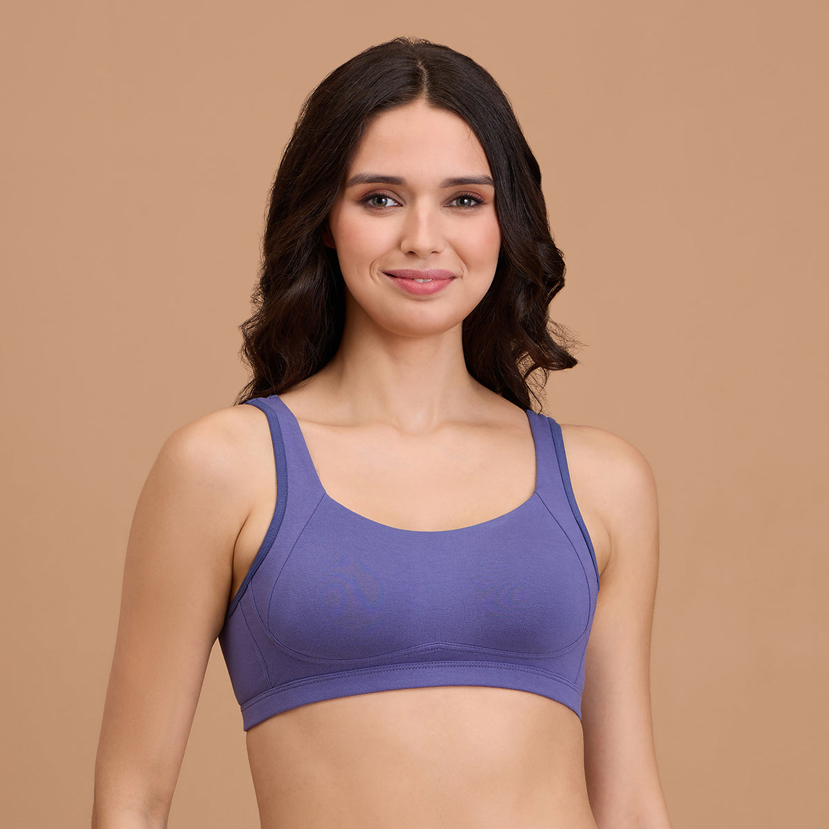 Cotton Non Padded Non Wired Everyday Comfort Bra-NYB388-D.Purple