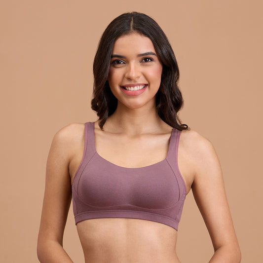 Cotton Non Padded Non Wired Everyday Comfort Bra-NYB388-Flint