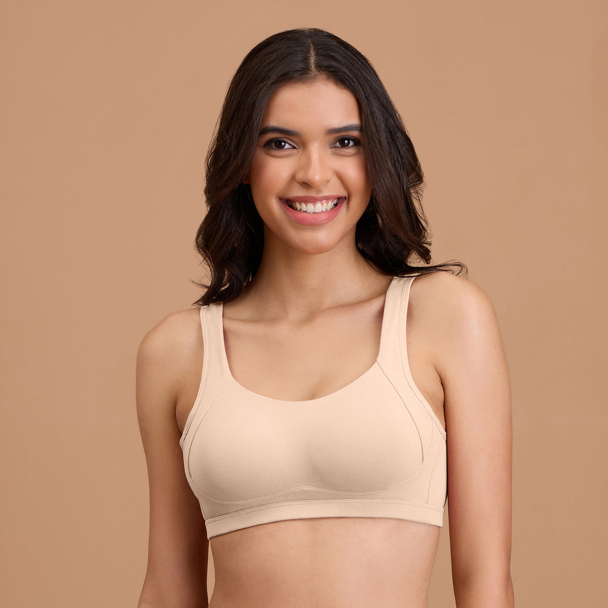 Cotton Non Padded Non Wired Everyday Comfort Bra-NYB388-Sand