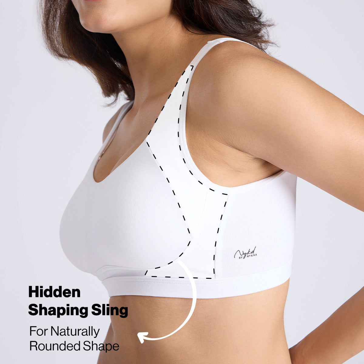 Nykd By Nykaa Breathe Cotton Non Padded Non Wired Everyday Comfort Bra NYB388 White