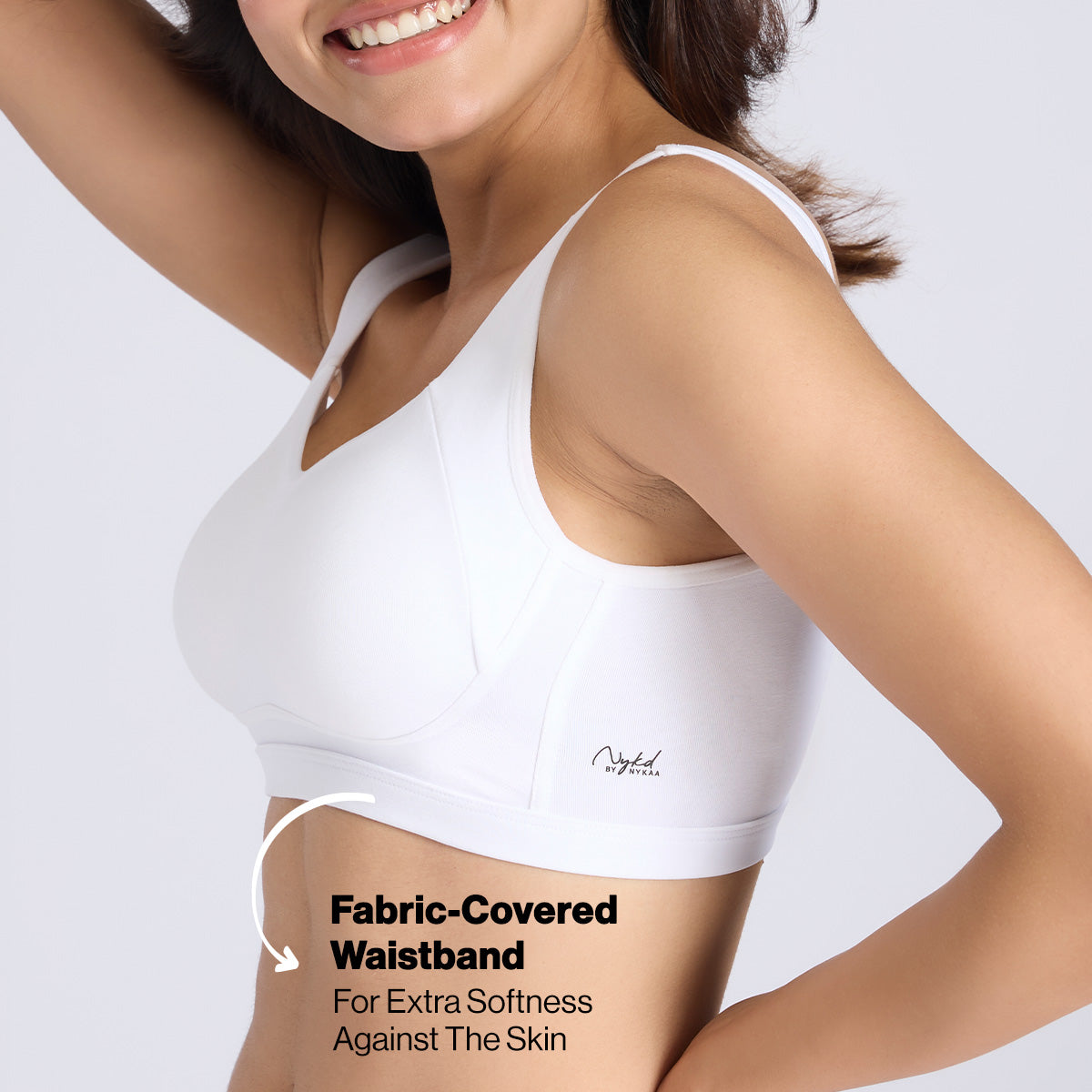 Nykd By Nykaa Breathe Cotton Non Padded Non Wired Everyday Comfort Bra NYB388 White