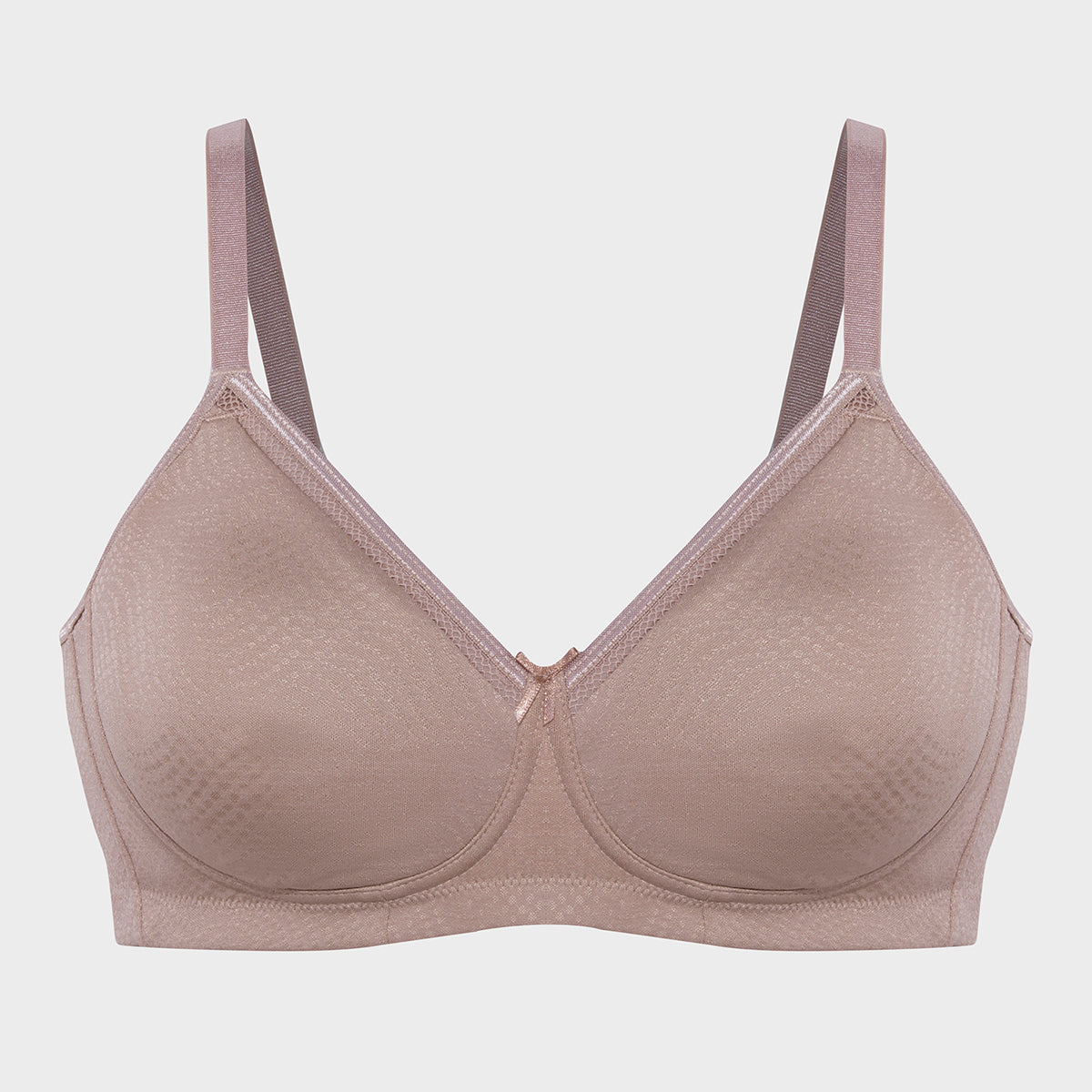 Nykd By Nykaa Hidden Support Non Padded Non Wired Bra In Luxe Jacquard Fabric-NYB390-Nude