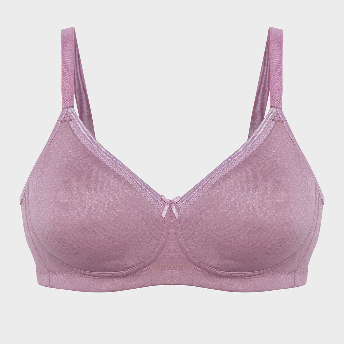 Hidden Support Non Padded Non Wired Bra In Luxe Jacquard Fabric-NYB390-Rose