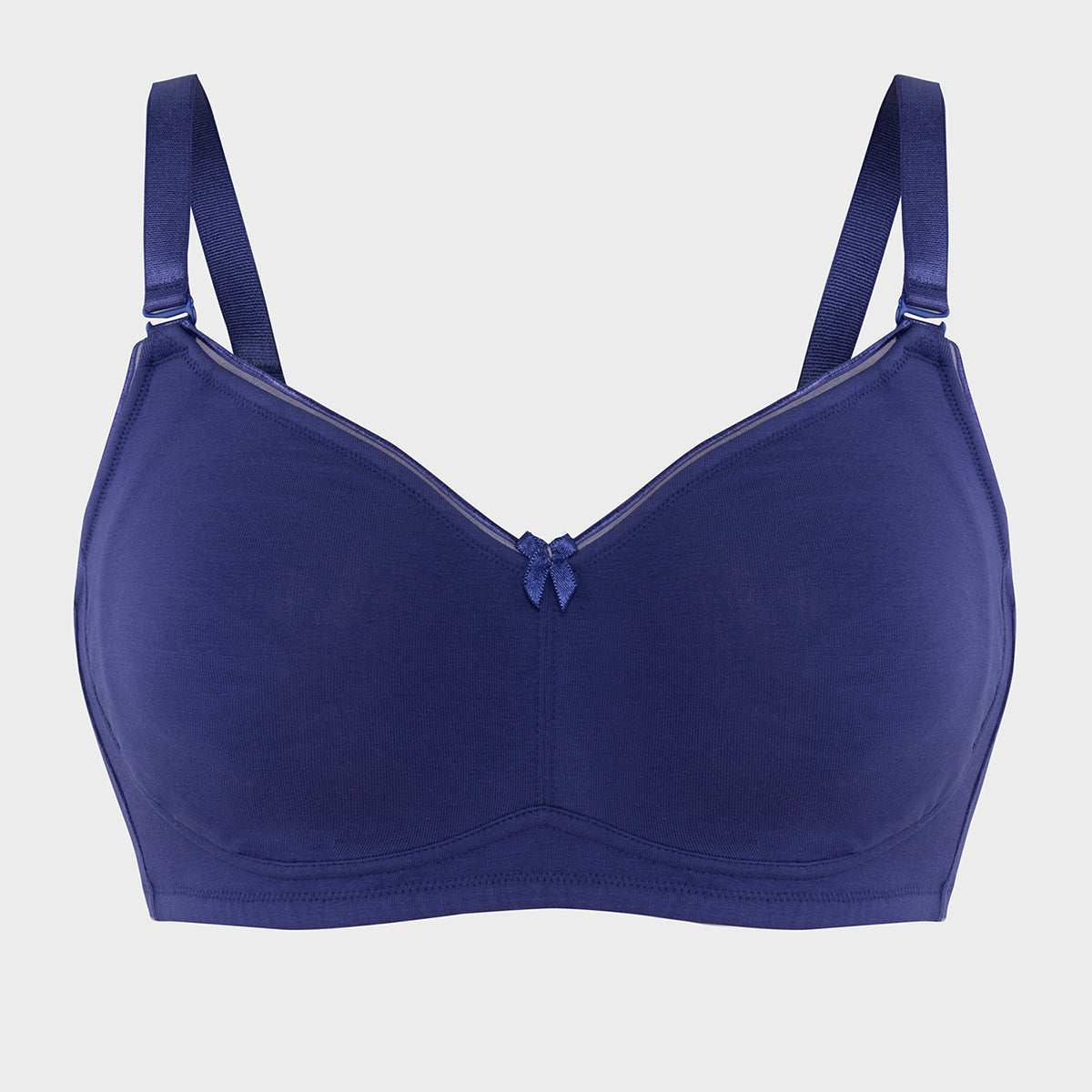 Cotton Deep Neck Non Padded Non Wired Bra with Low Back-NYB391 -D.Purple