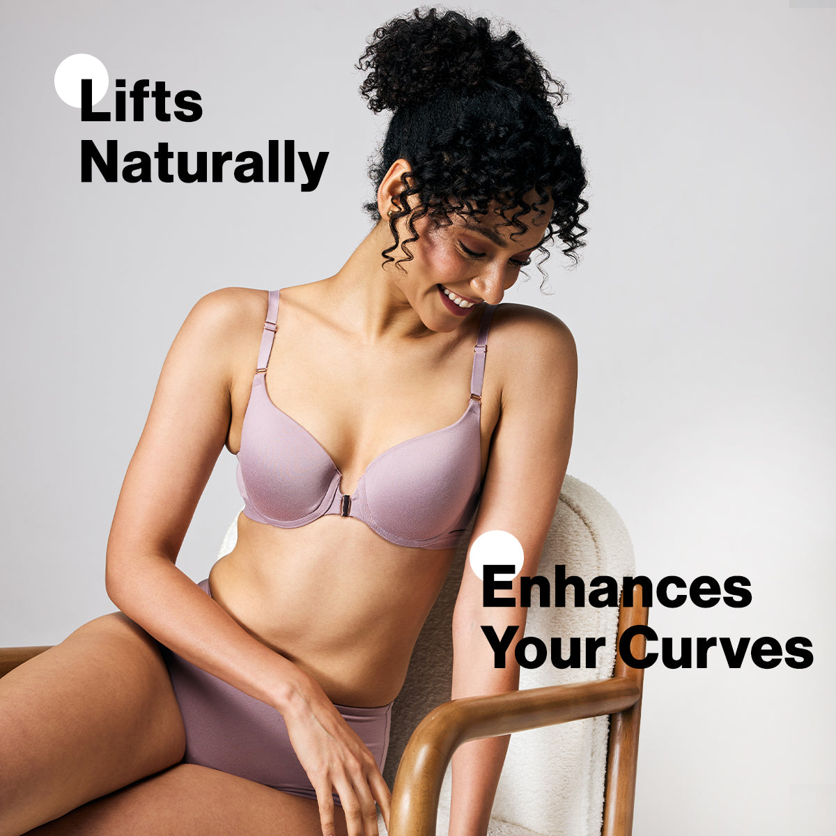 Nykd By Nykaa Infinity Edge Front Open Padded Wired Level 2 Push Up Bra NYB395 Lavender