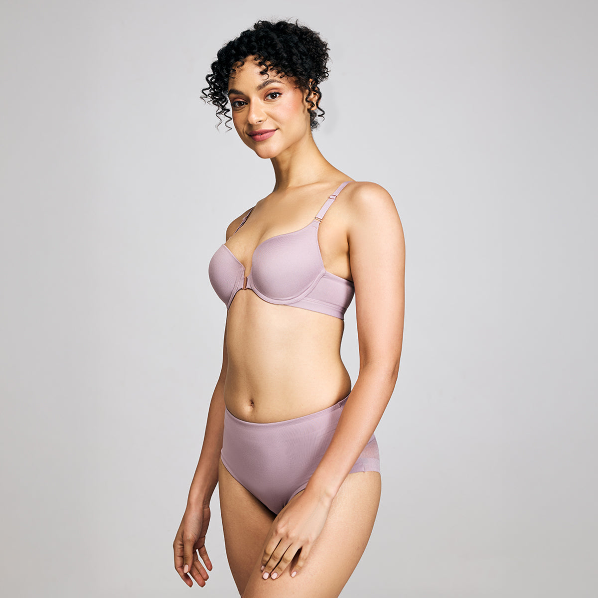 Nykd By Nykaa Infinity Edge Front Open Padded Wired Level 2 Push Up Bra NYB395 Lavender