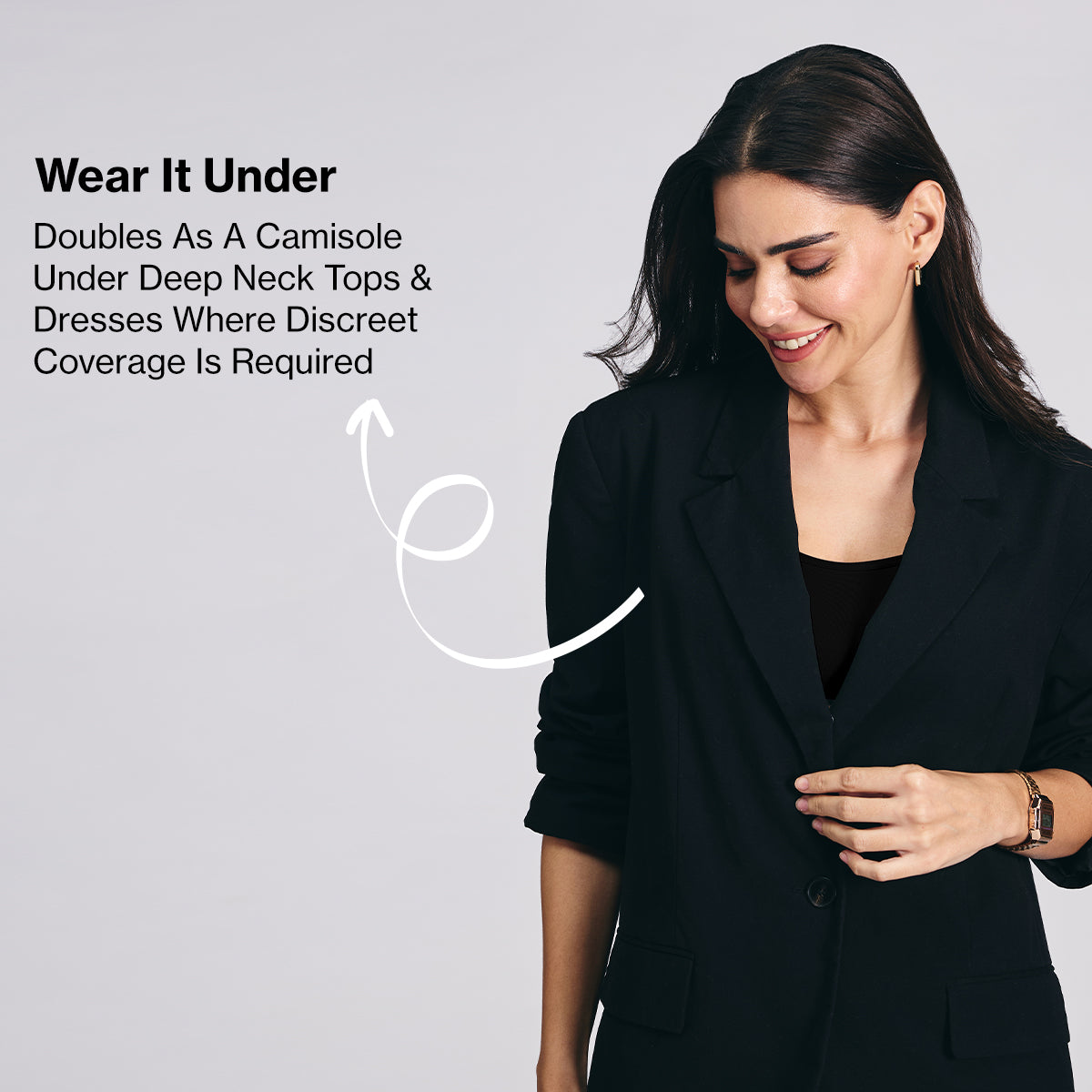 Nykd By Nykaa Breathe Cotton Everyday Padded Non Wired Cami T-Shirt Bra NYB402 Black